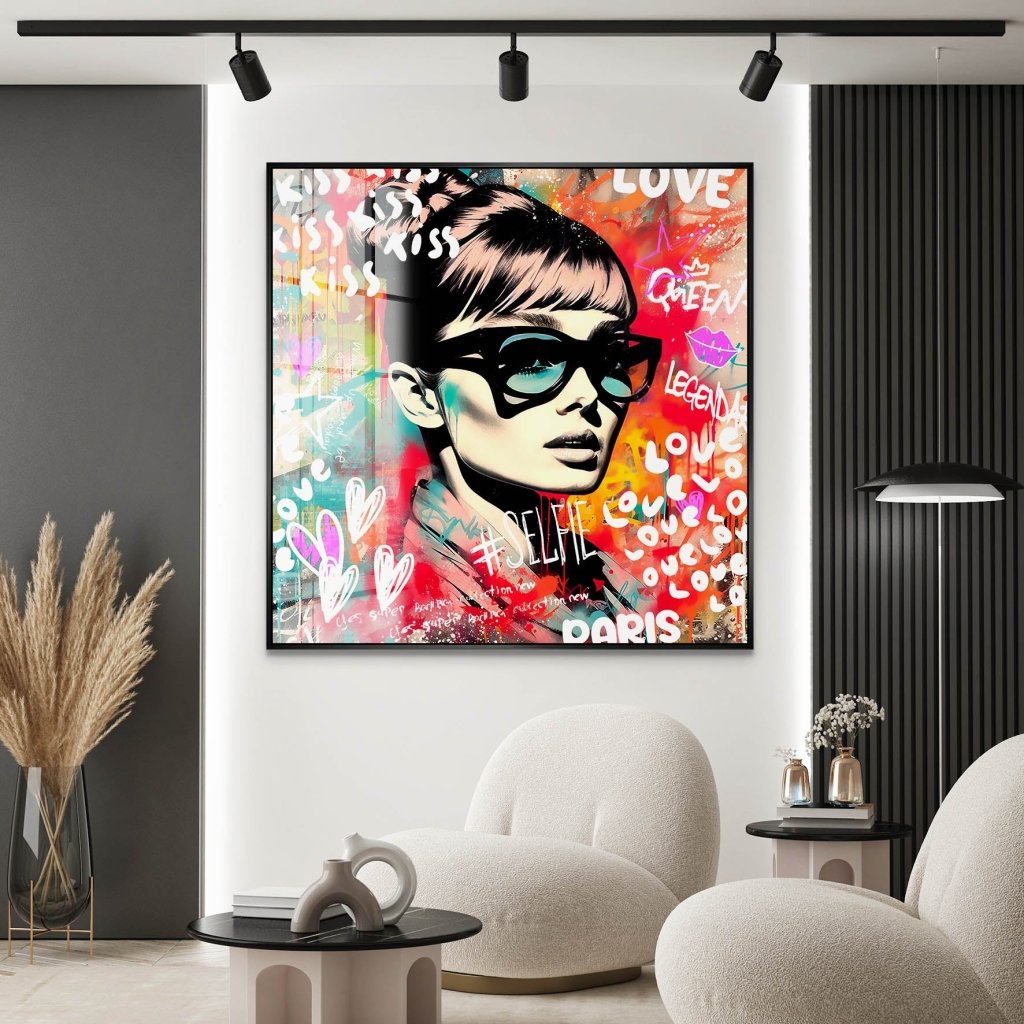 Audrey Hepburn Graffiti Acrylglas Bild INGALERIE