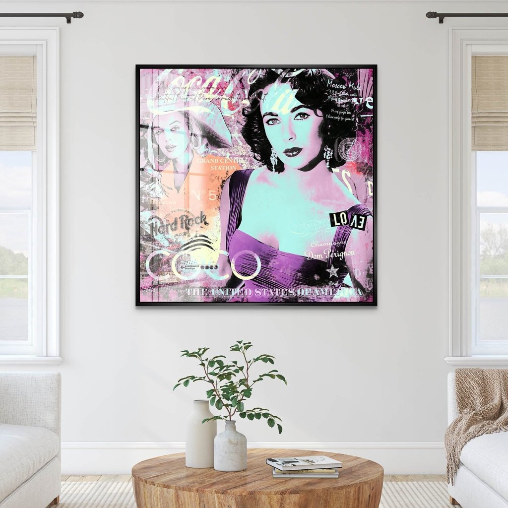 Marilyn & Liz Pop Art Color Style Acrylglas Bild INGALERIE