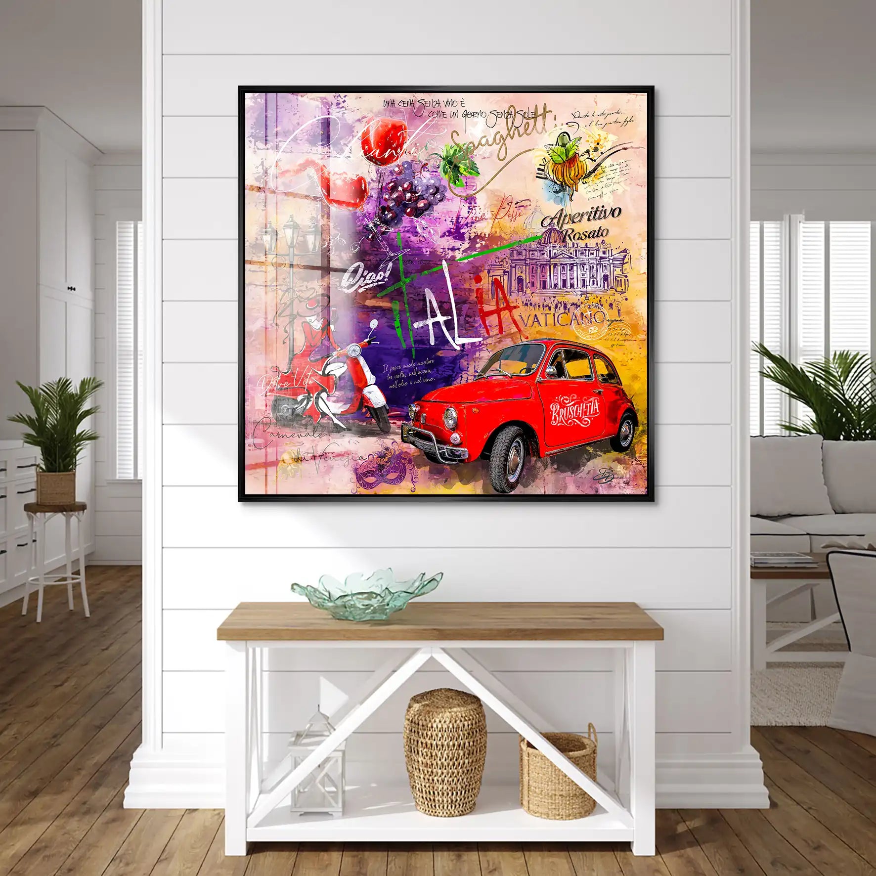 Italien Chianti Pop Art Acrylglas Bild INGALERIE