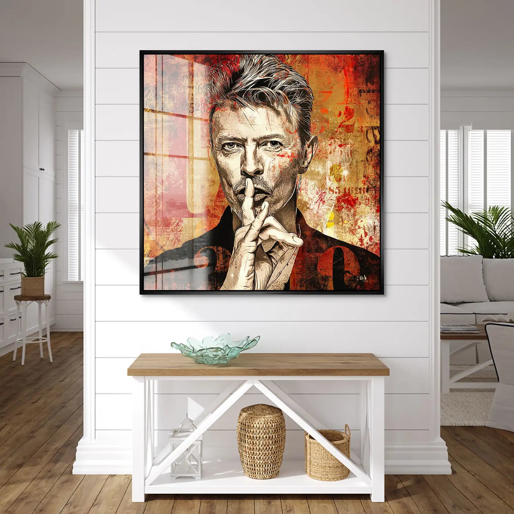 David Bowie Abstrakt Red Style Acrylglas Bild INGALERIE