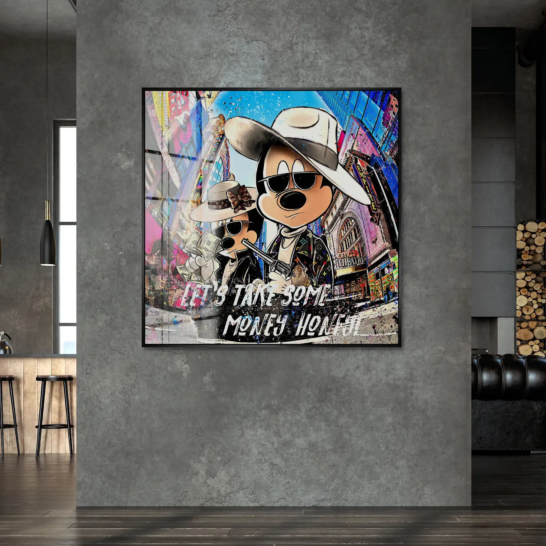 Micky & Minnie Gangster Goes Shopping Acrylglas Bild INGALERIE