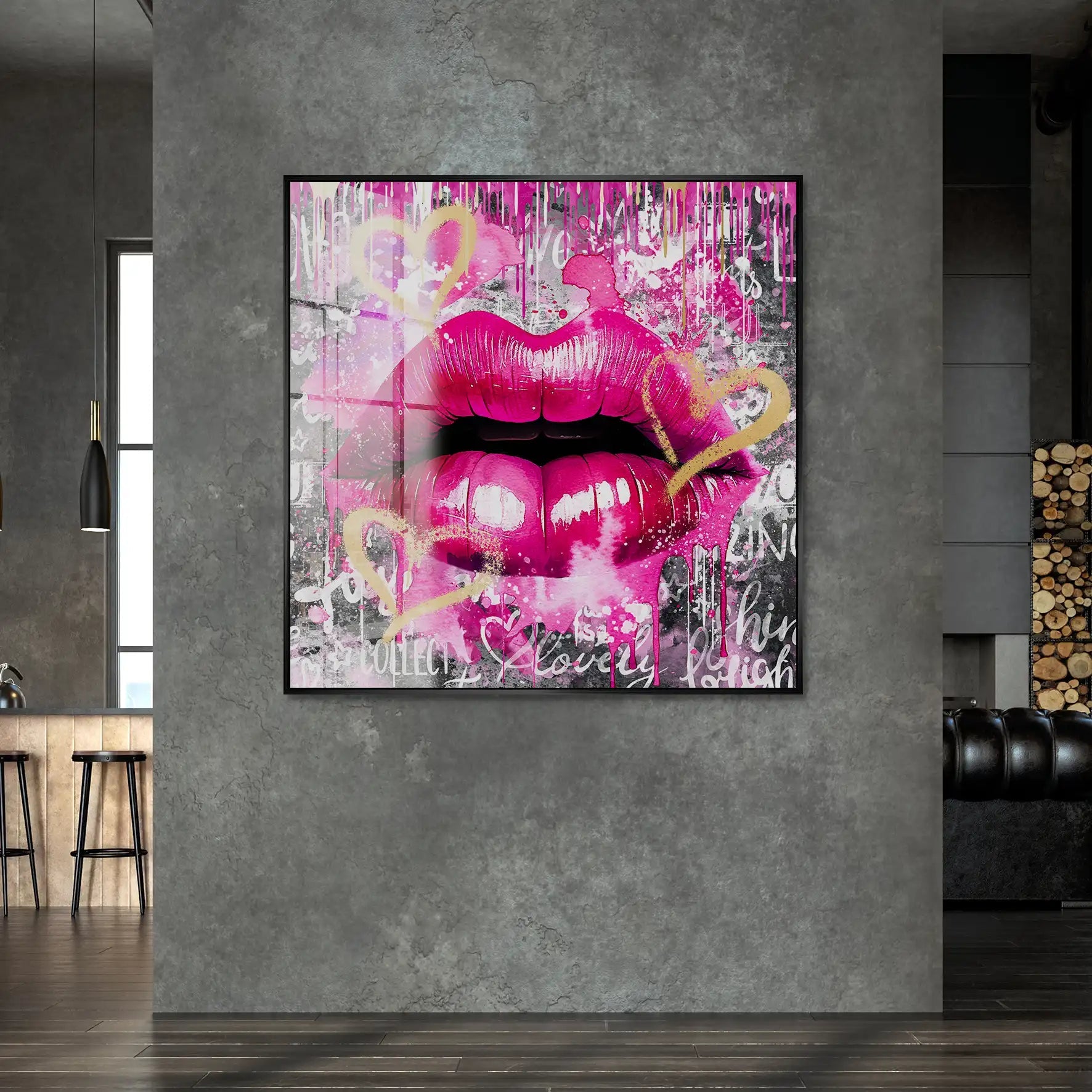 Sweet Lips Dark Style Acrylglas Bild INGALERIE