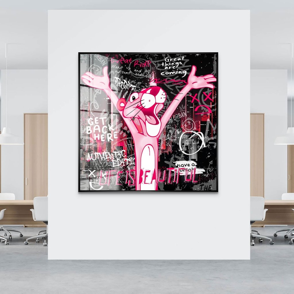 Pink Panther Pop Art Acrylglas Bild INGALERIE