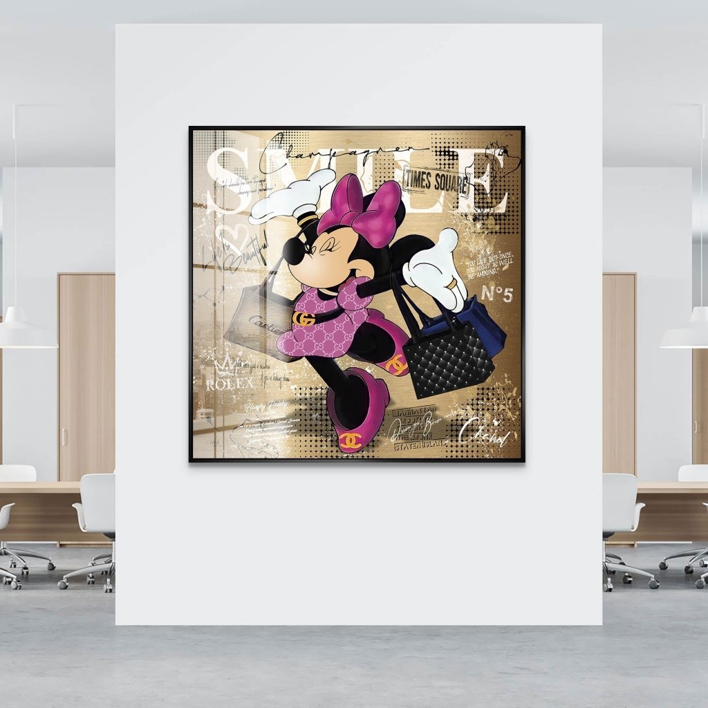 Minnie Smile Gold Pop Art Acrylglas Bild INGALERIE