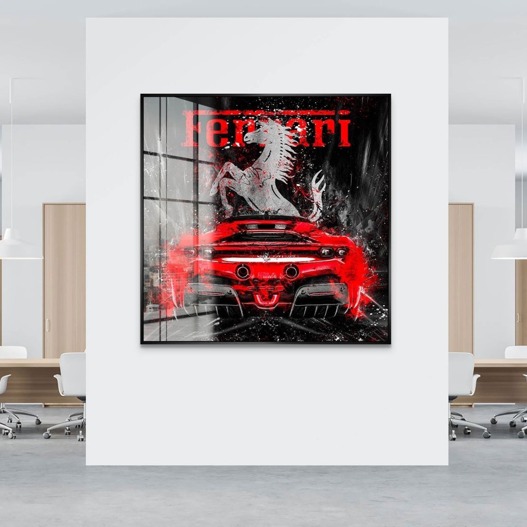 Ferrari SF90 Abstrakt Acrylglas Bild INGALERIE