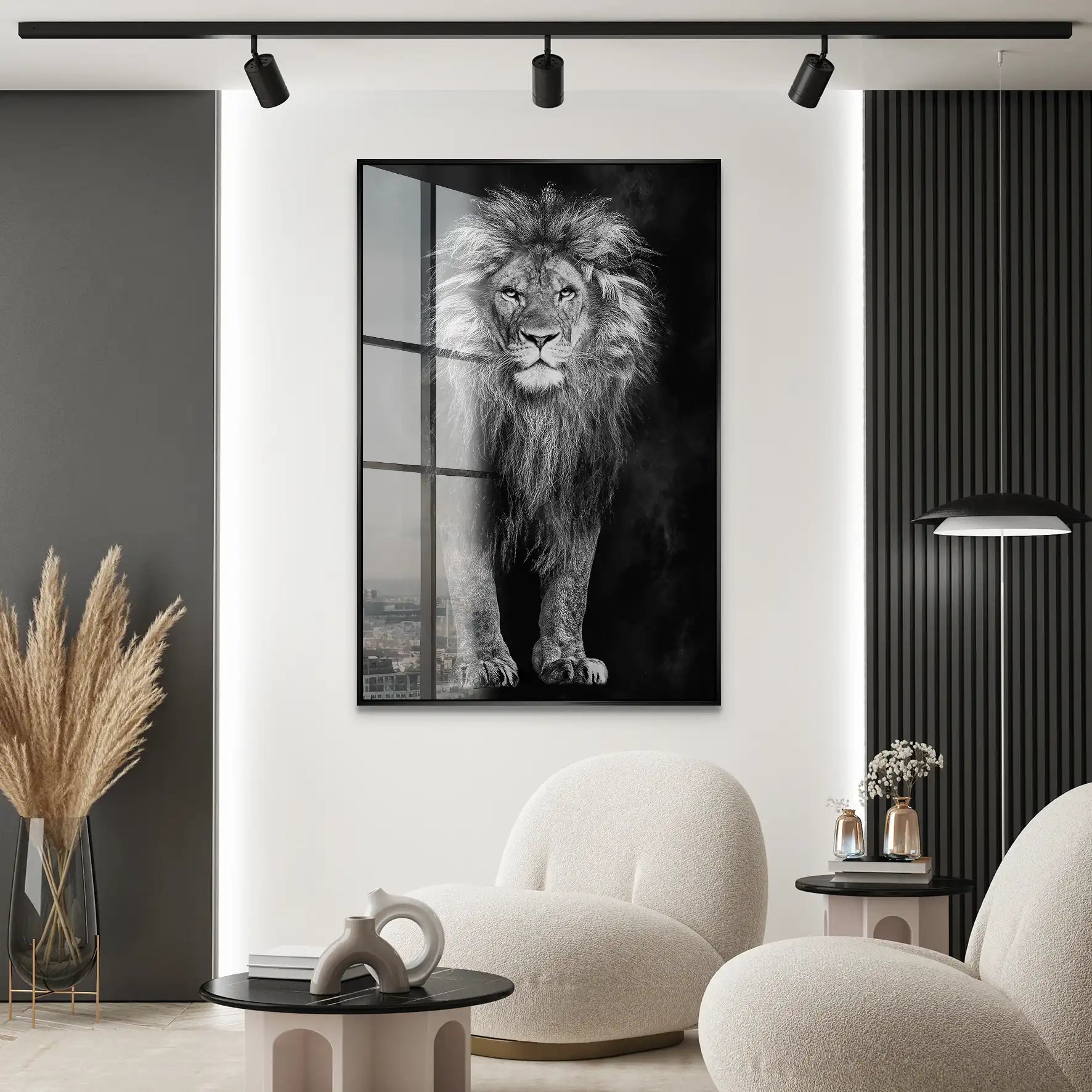 Lion Black Style Acrylglas Bild INGALERIE