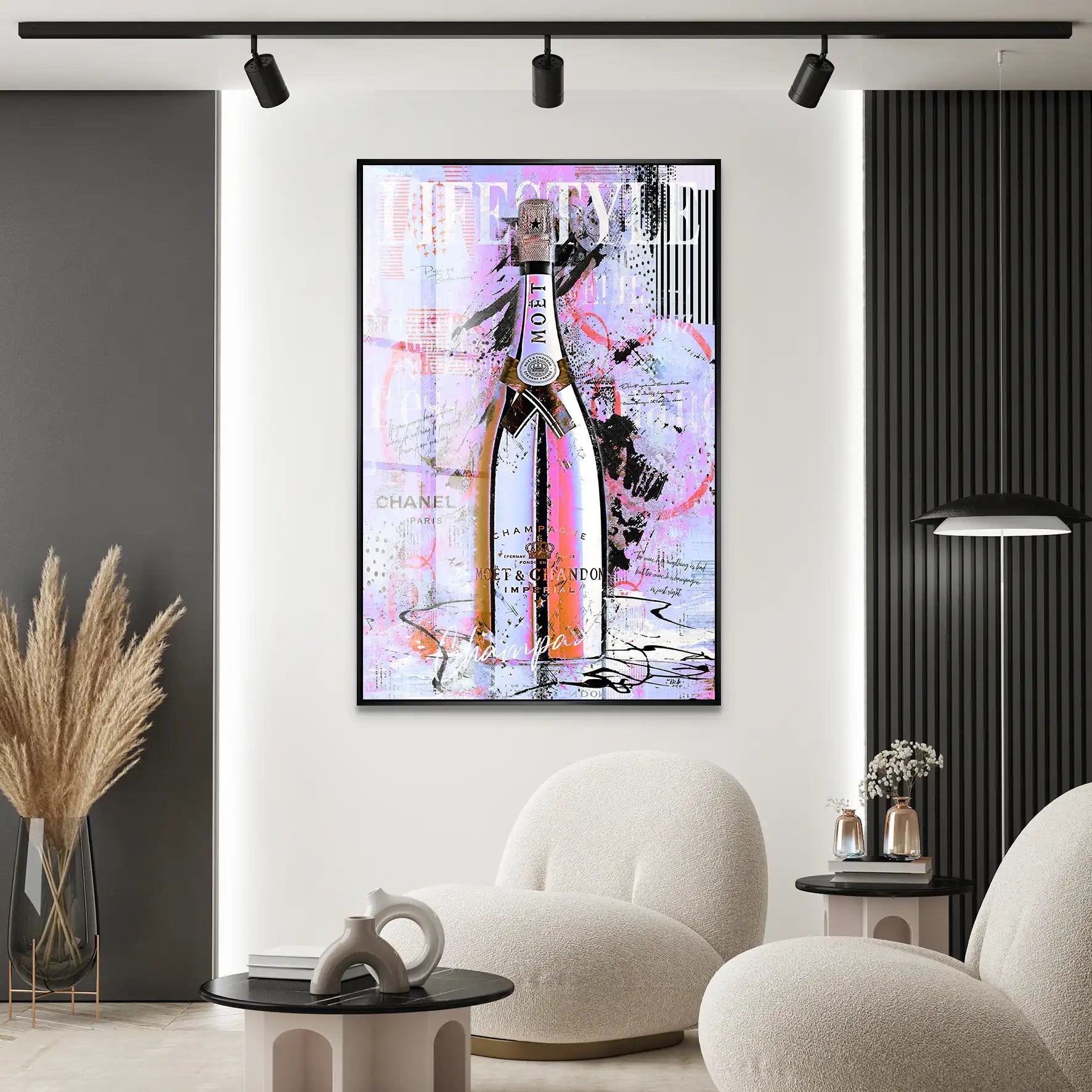 Champagner Pop Art Acrylglas Bild INGALERIE