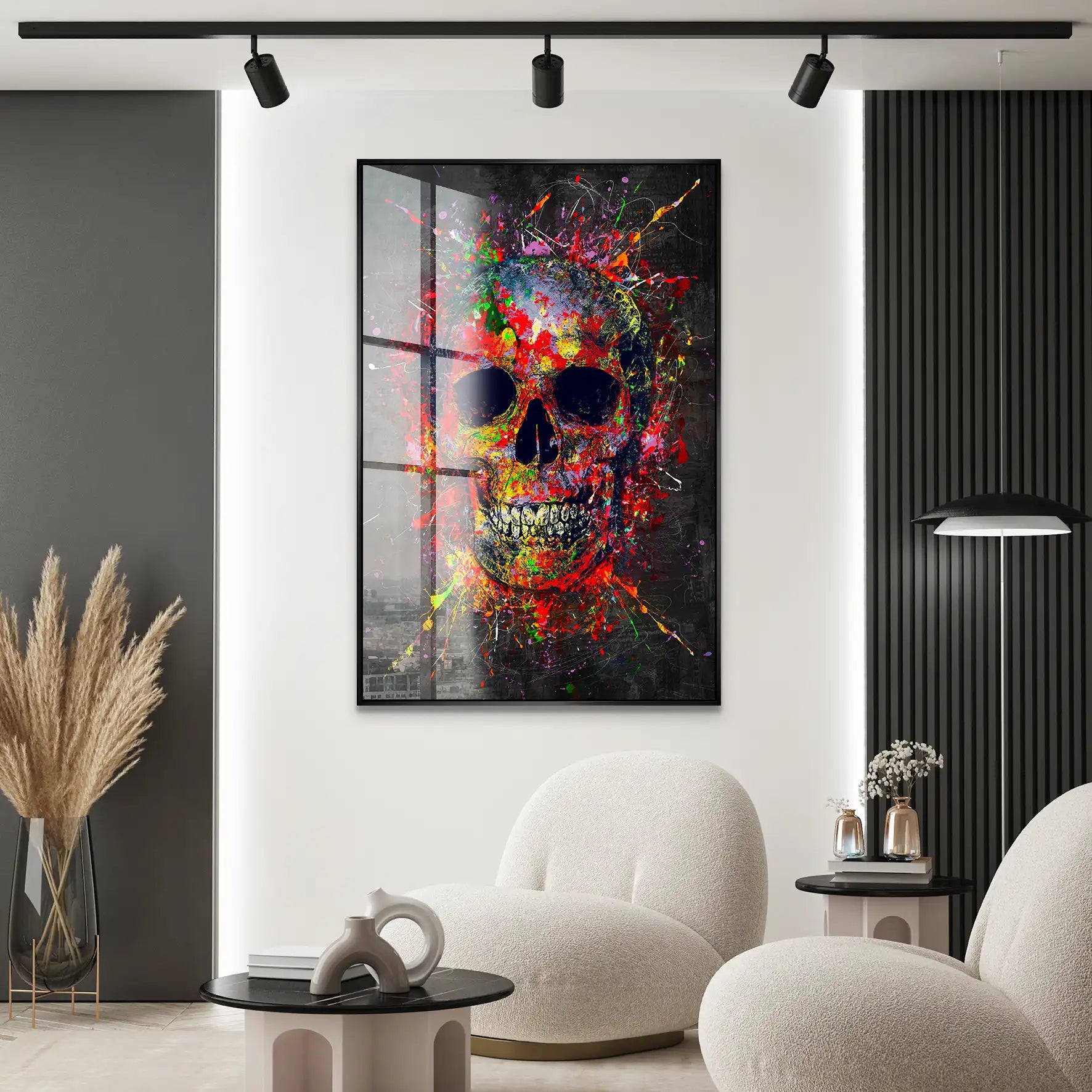 Totenkopf Abstrakt Art Acrylglas Bild INGALERIE