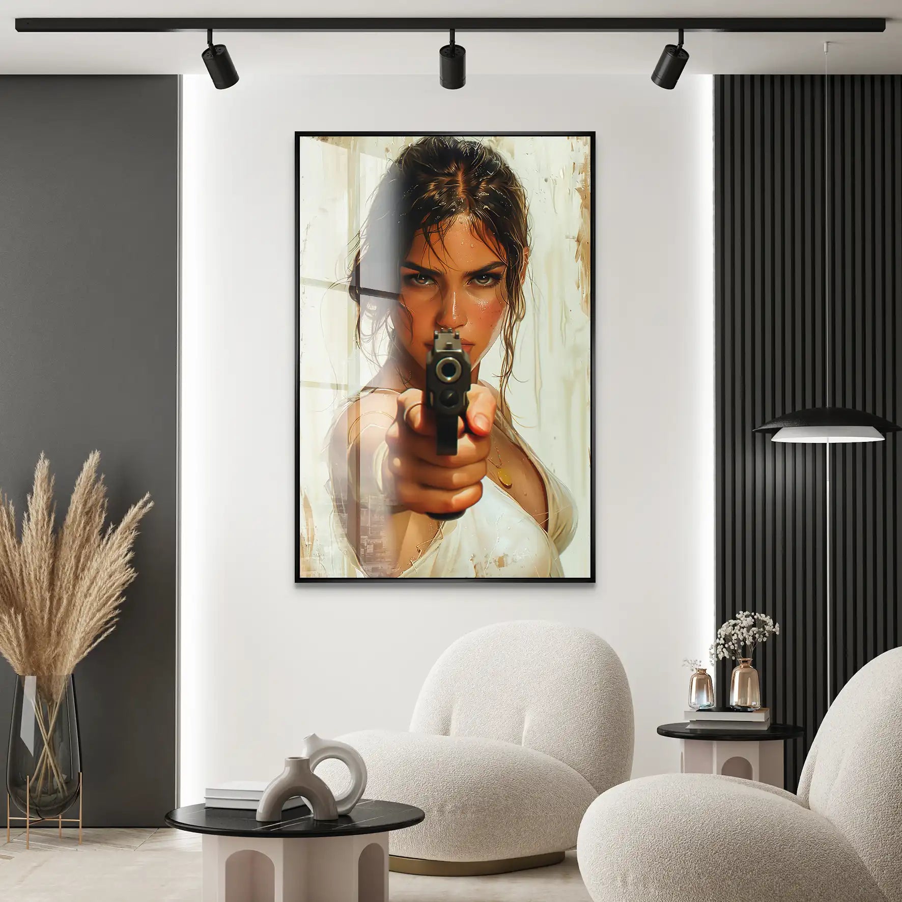 Beauty Gun Girl Acrylglas Bild INGALERIE