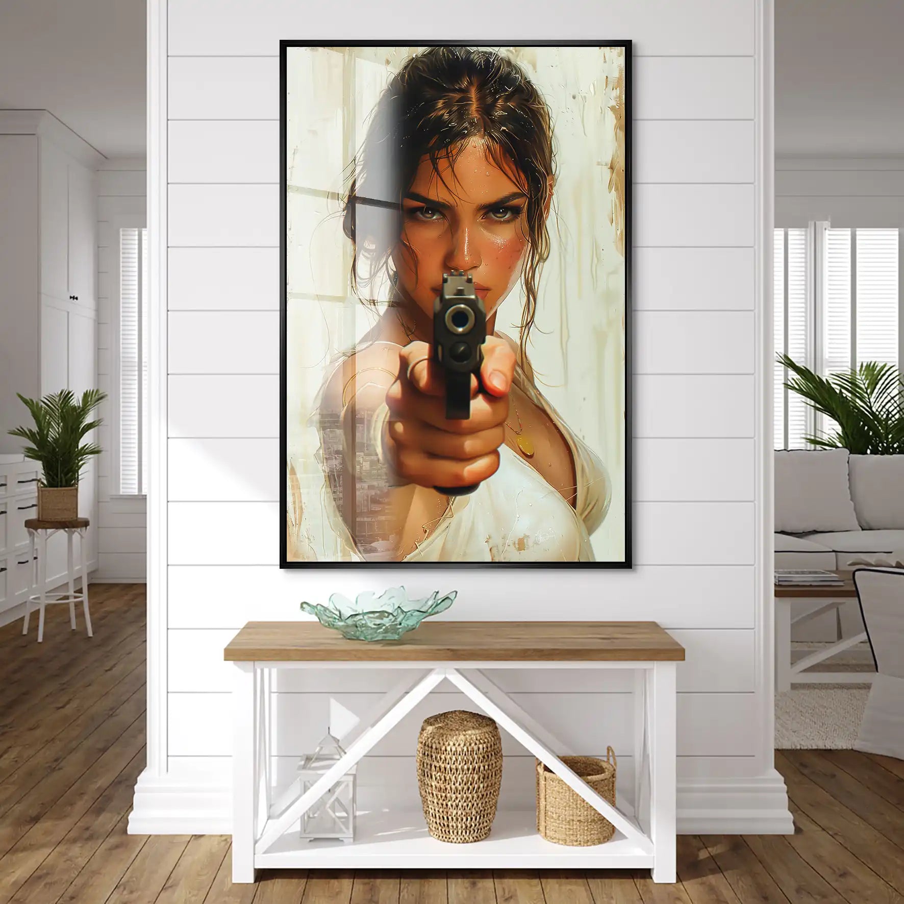 Beauty Gun Girl Acrylglas Bild INGALERIE