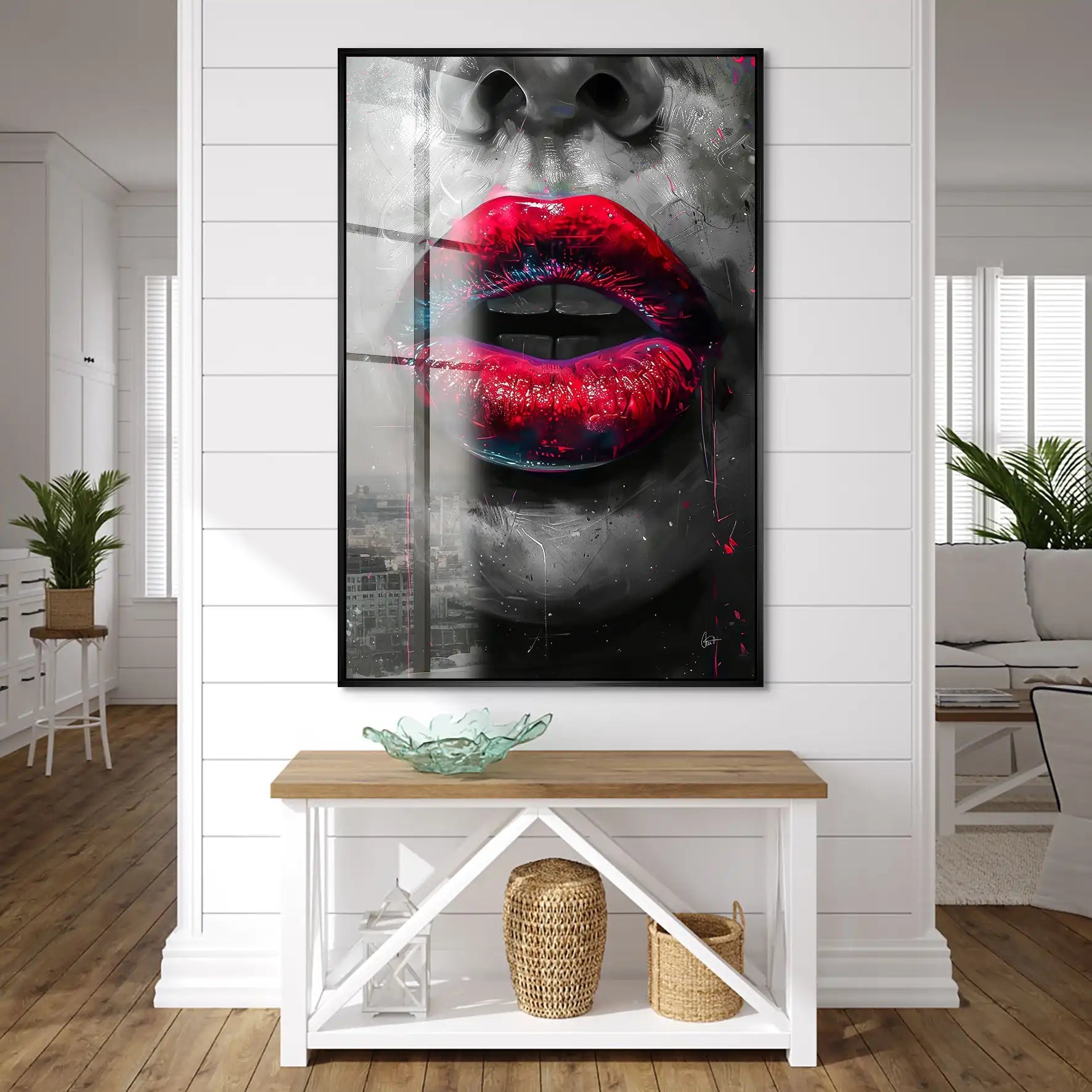 Abstrakt Red Lips Acrylglas Bild INGALERIE