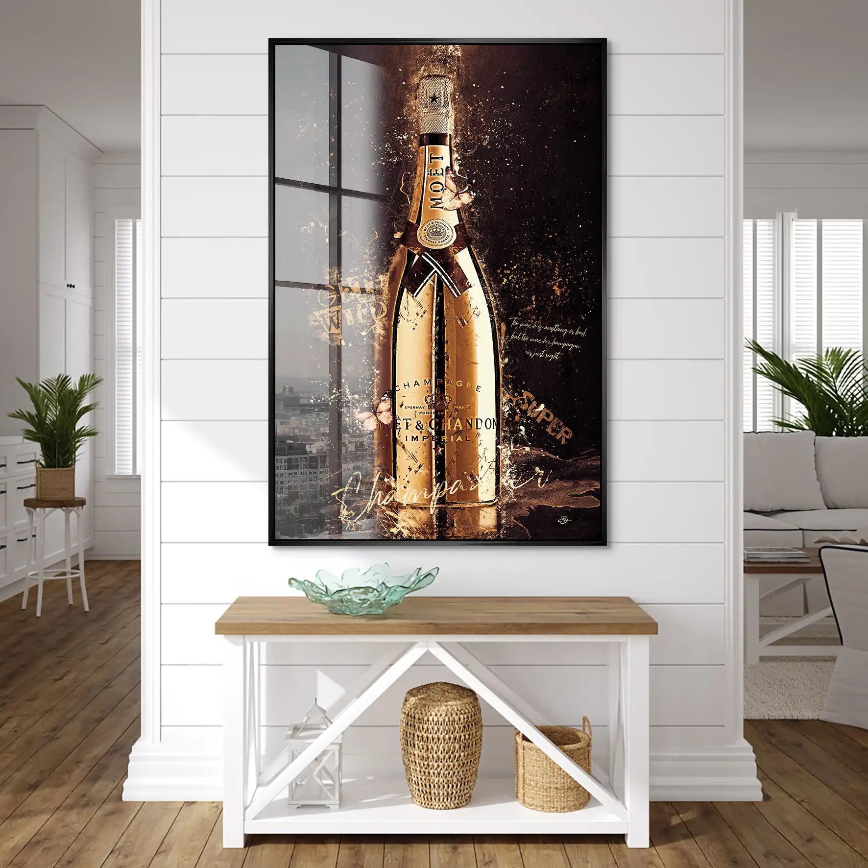 Champagner Retro Style Acrylglas Bild INGALERIE