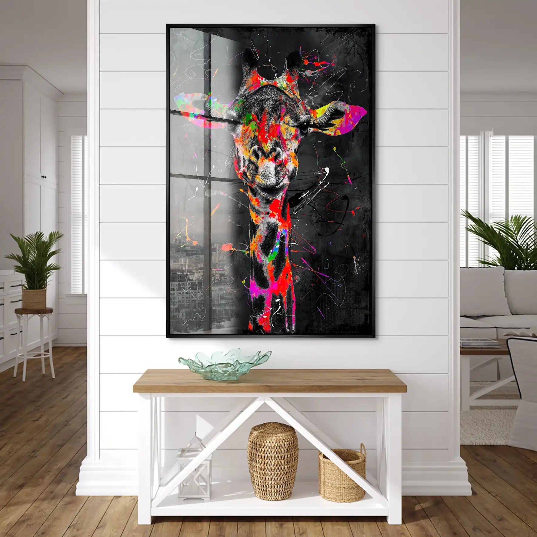 Giraffe Abstrakt Black Style Acrylglas Bild INGALERIE