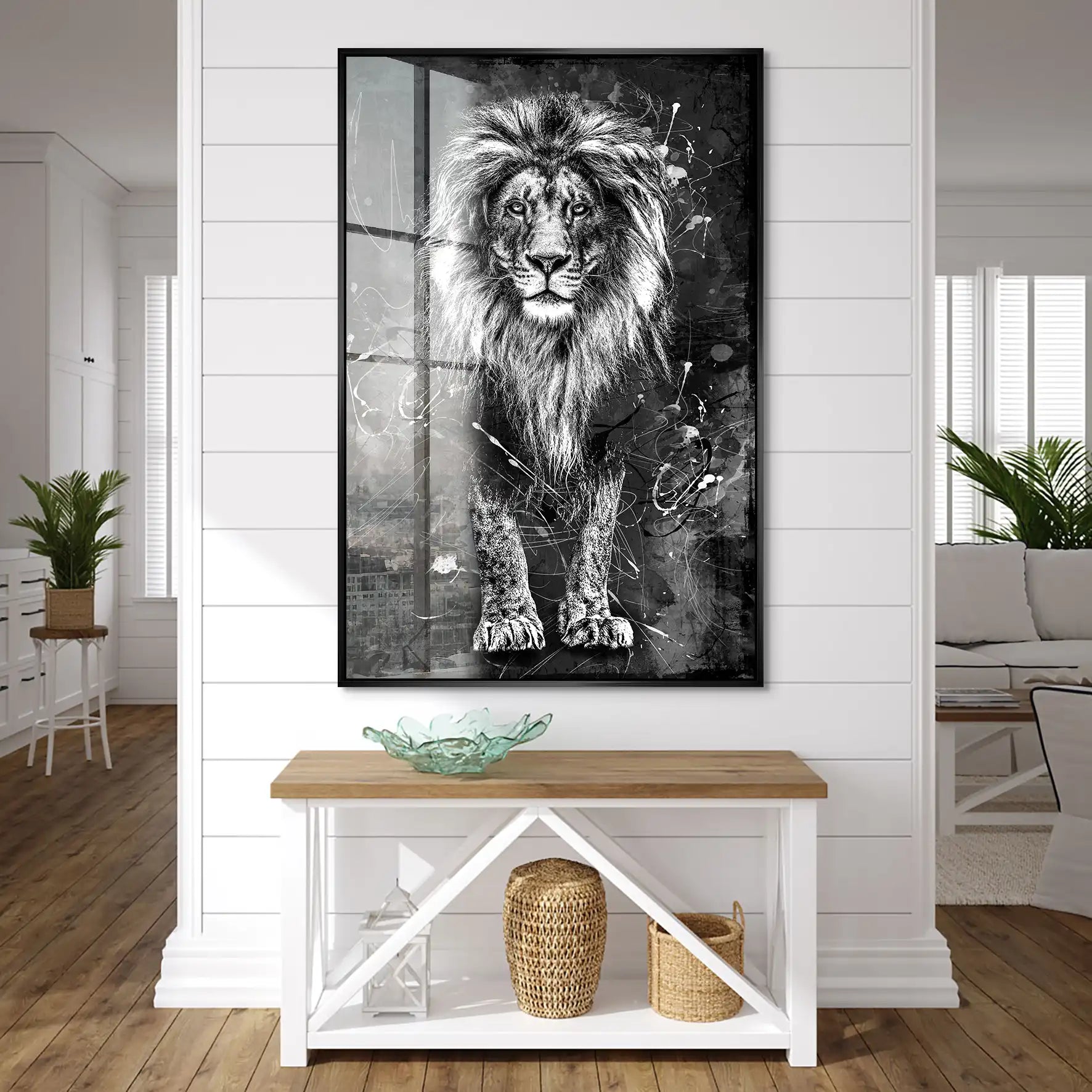 Löwe Abstrakt Black Acrylglas Bild INGALERIE
