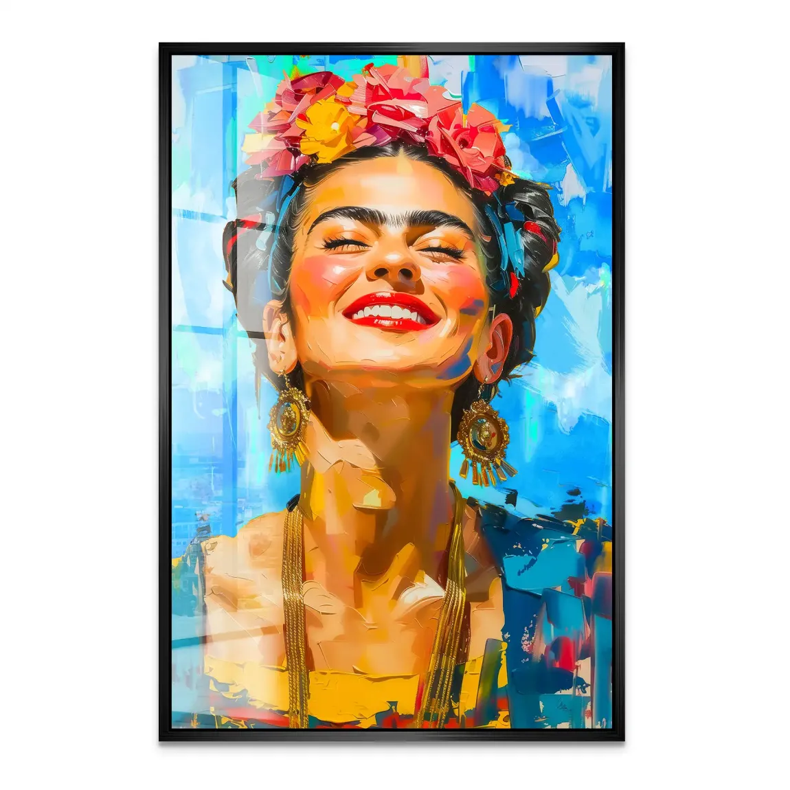 Frida buntes Leben Acrylglasbild