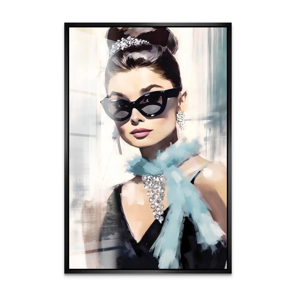 Audrey Hepburn Tiffany Style Acrylglas Bild INGALERIE