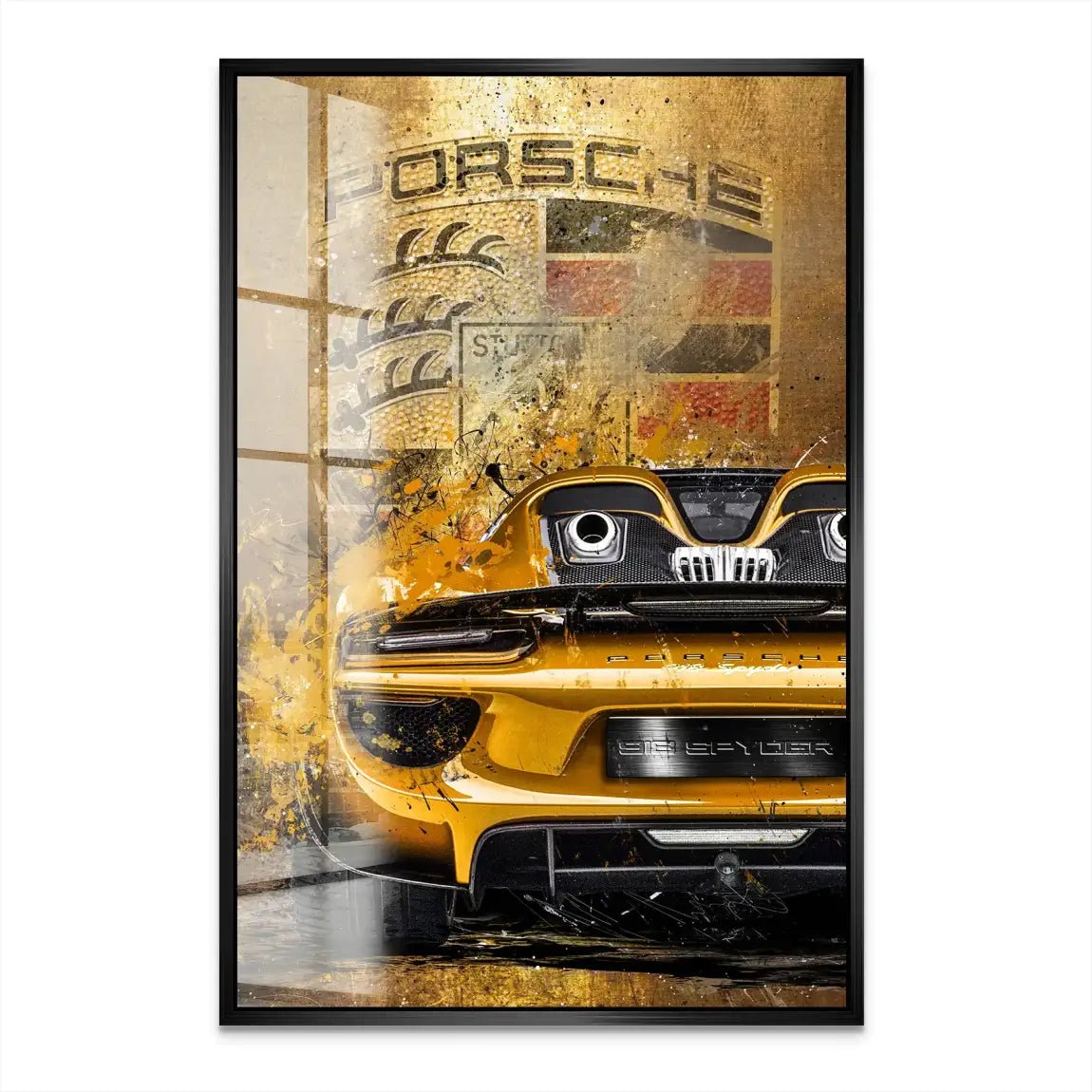 Porsche 918 Gold Style Acrylglas Bild INGALERIE