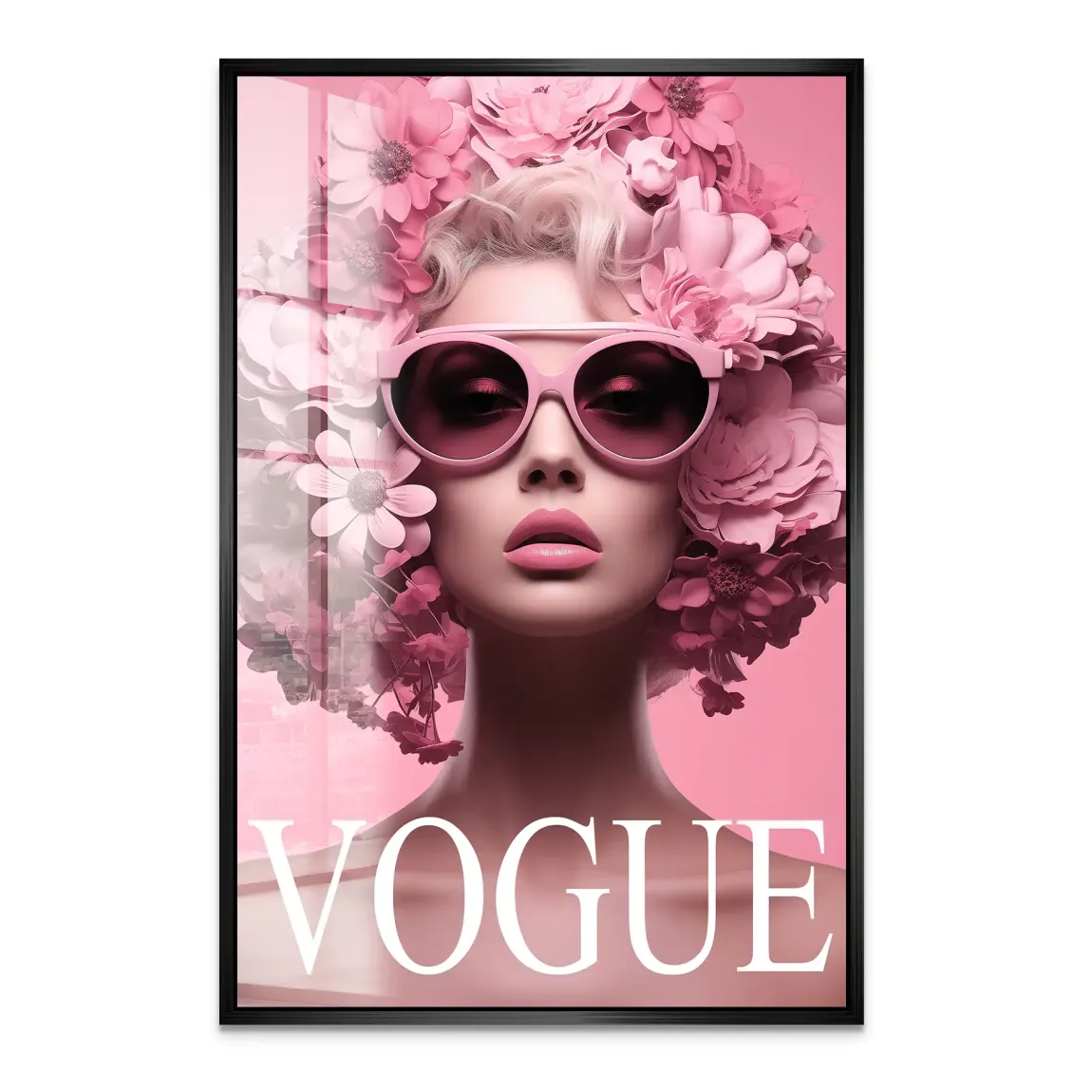 Floral Pink Vogue Acrylglas Bild