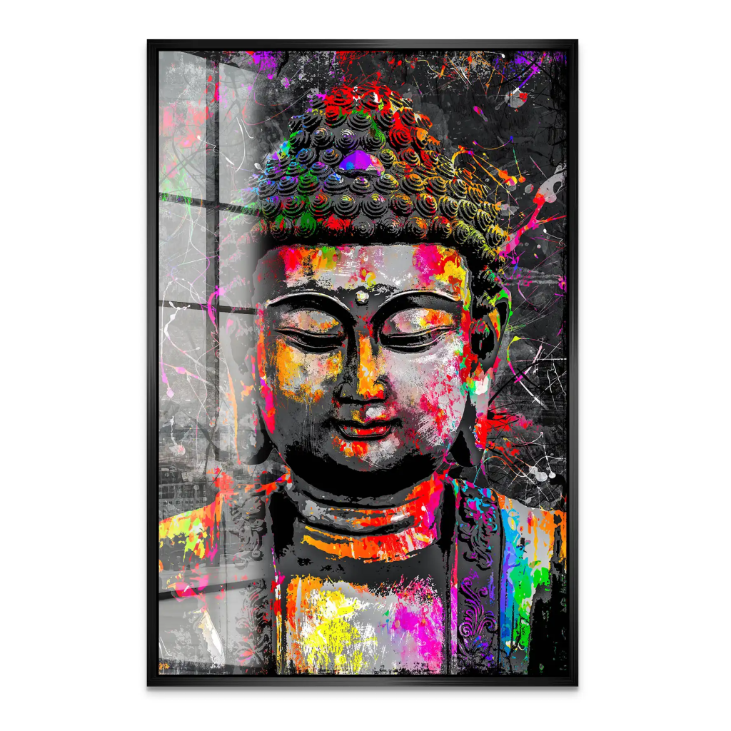 Buddha Bunt Abstrakt Acrylglas Bild INGALERIE