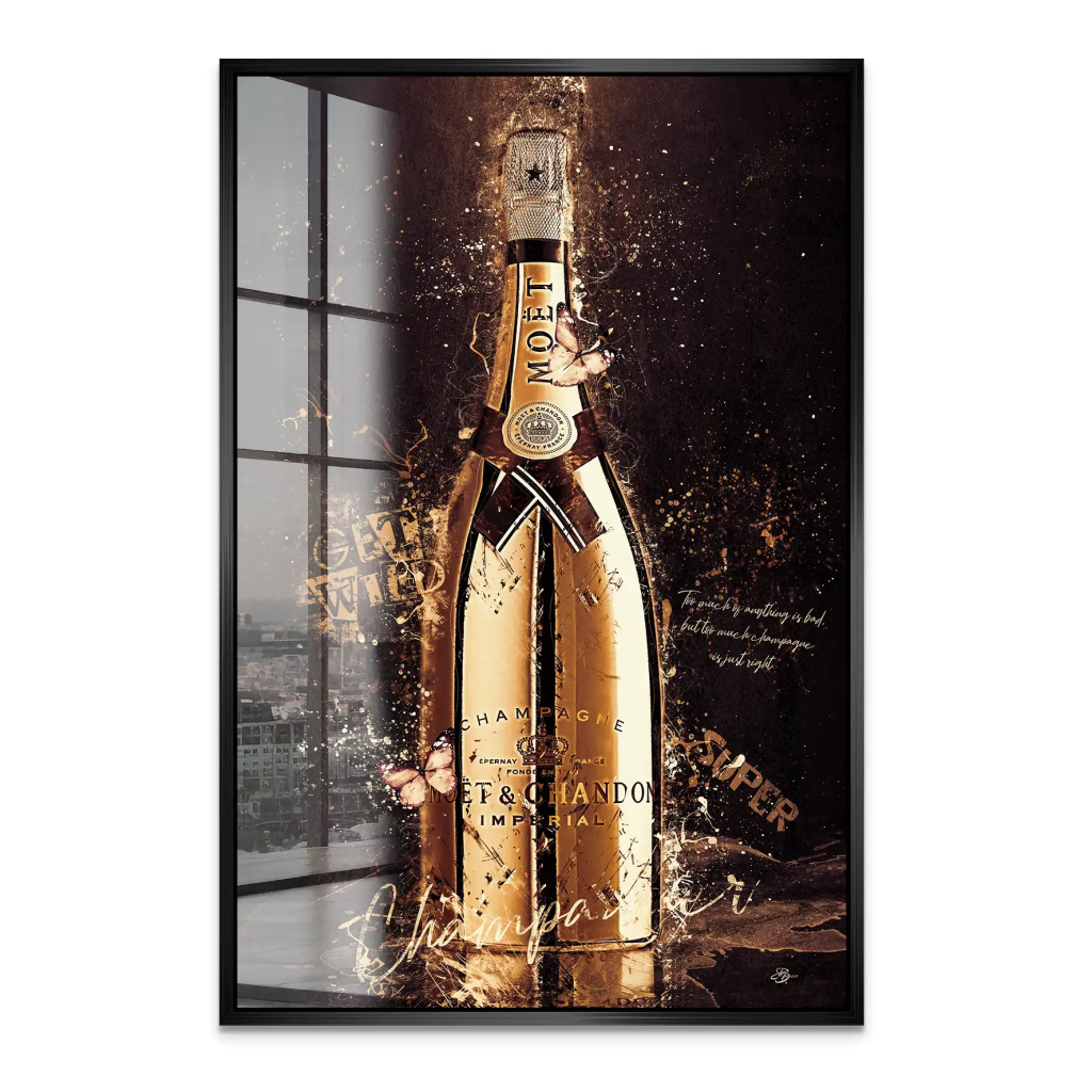 Champagner Retro Style Acrylglas Bild INGALERIE