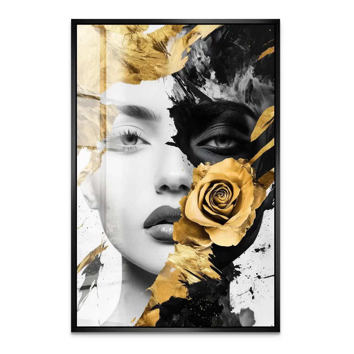 Goldene Dualität mit schwarzer Eleganz Acrylglas Bild INGALERIE