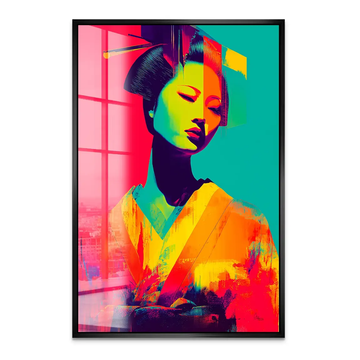 Geisha Pop Art Acrylglas Bild