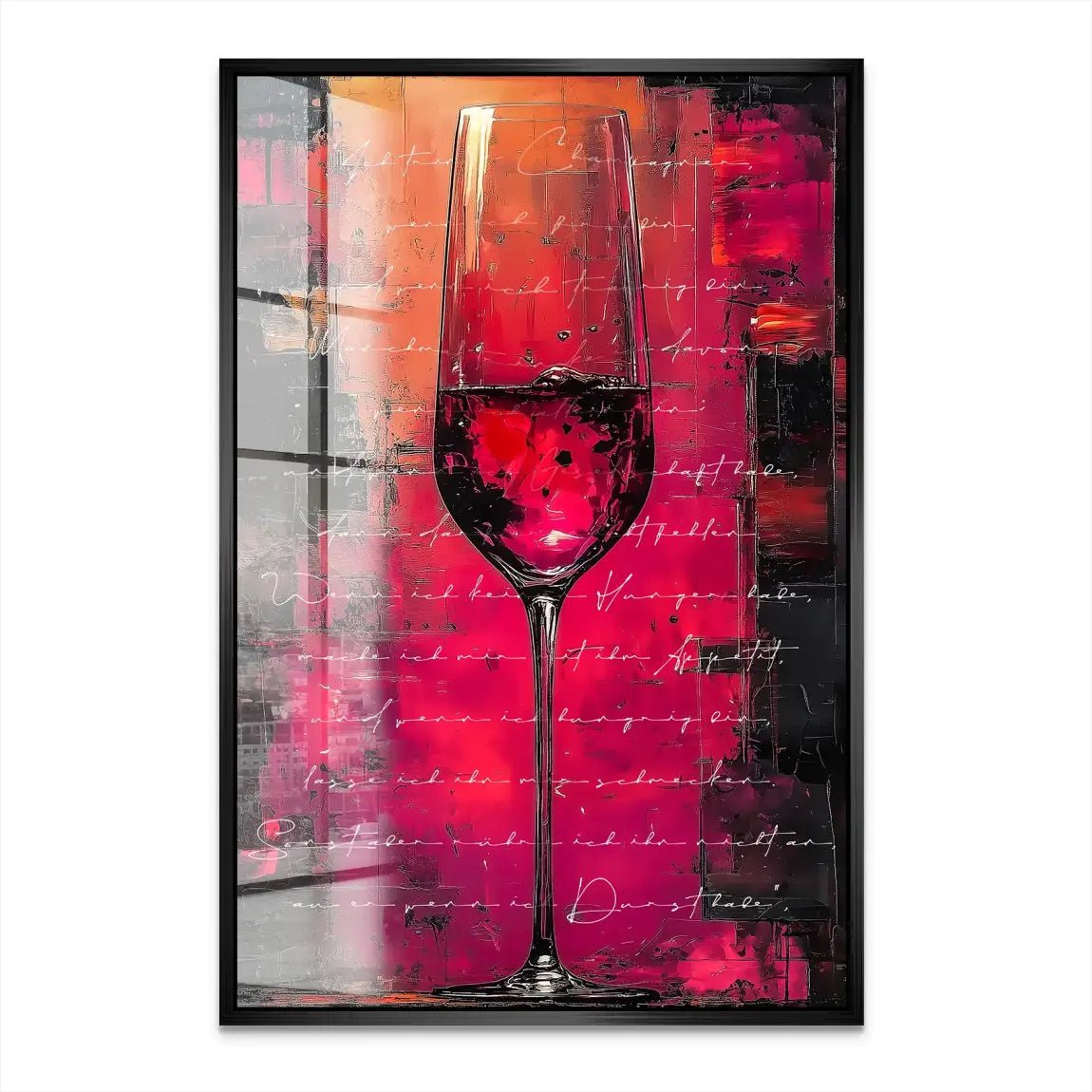 Champagner Glas Zitat Acrylglas Bild INGALERIE