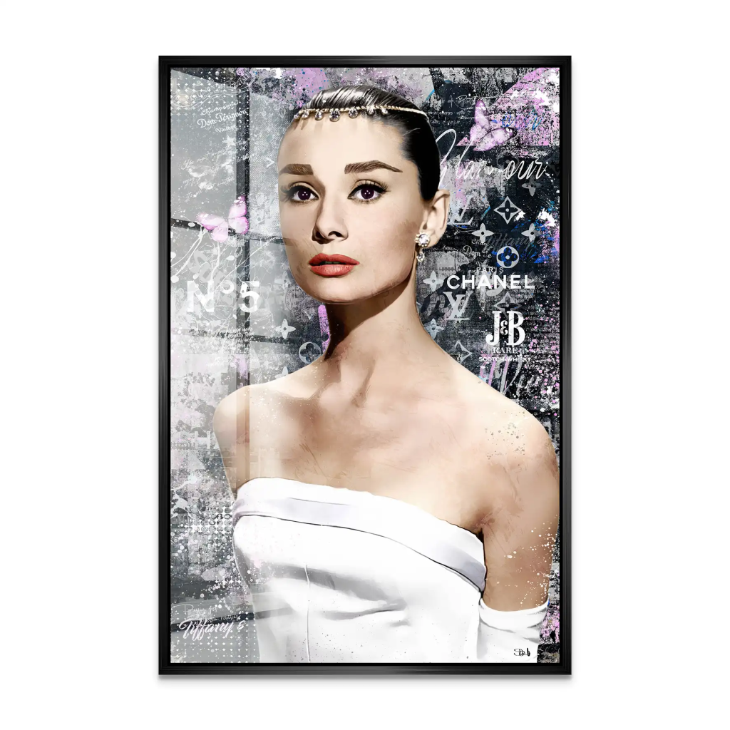 Audrey Hepburn Black Pop Art Acrylglas Bild INGALERIE