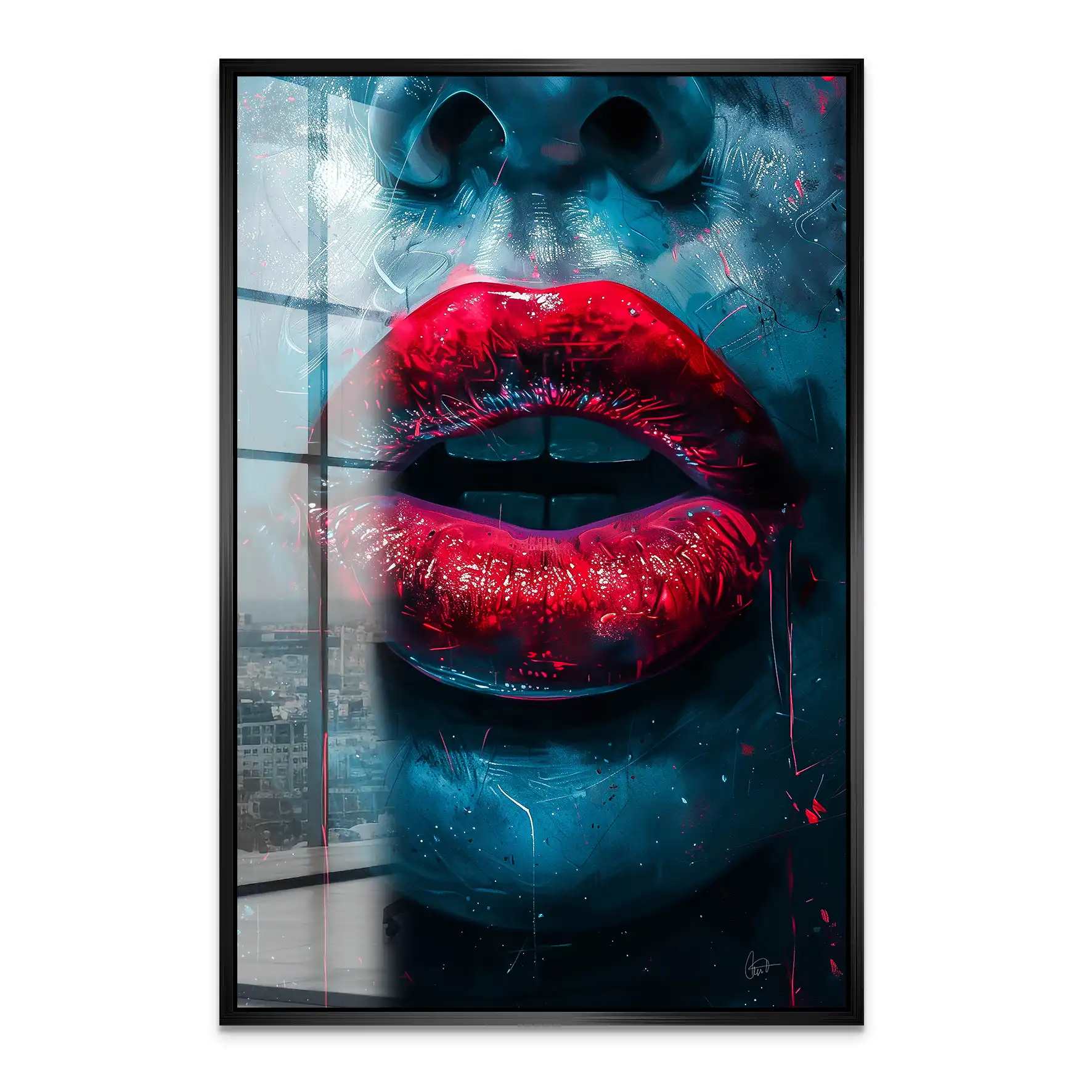 Abstrakt Erotik Lips Acrylglas Bild INGALERIE