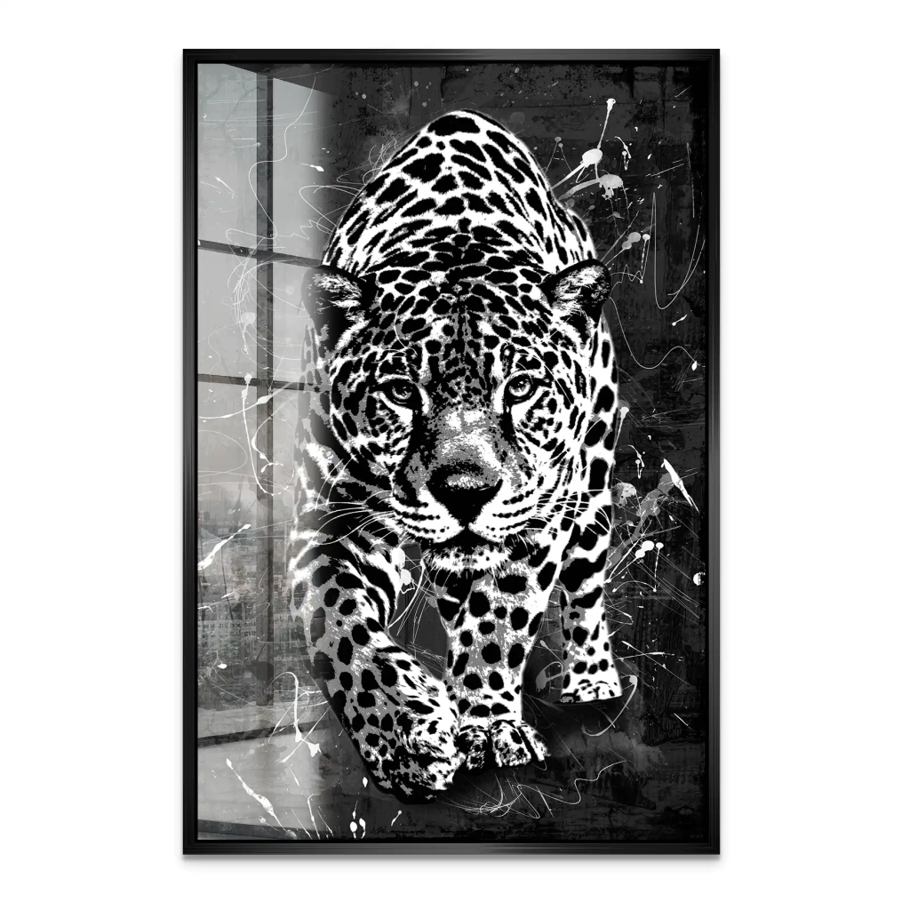 Leopard Abstrakt Black Style Acrylglas Bild INGALERIE