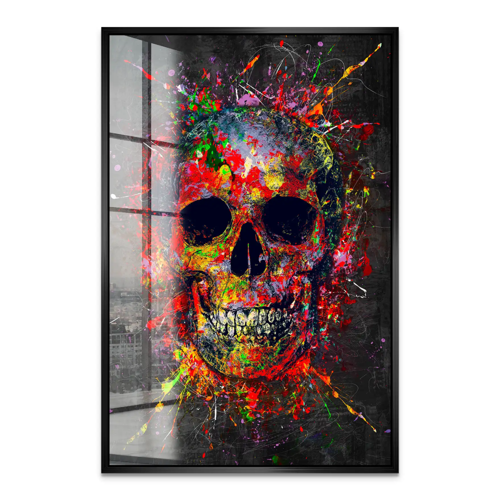 Totenkopf Abstrakt Art Acrylglas Bild INGALERIE