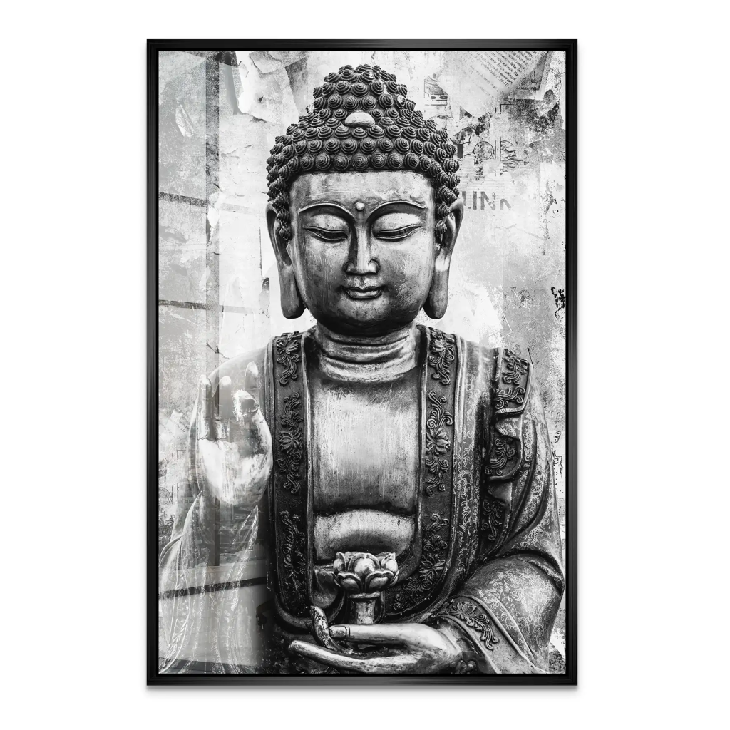 Buddha Black Style Acrylglas Bild INGALERIE