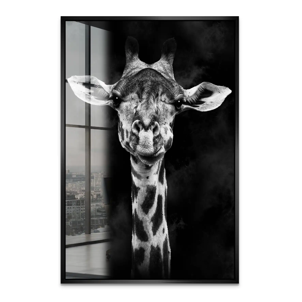 Giraffe Abstrakt Black Style Acrylglas Bild INGALERIE