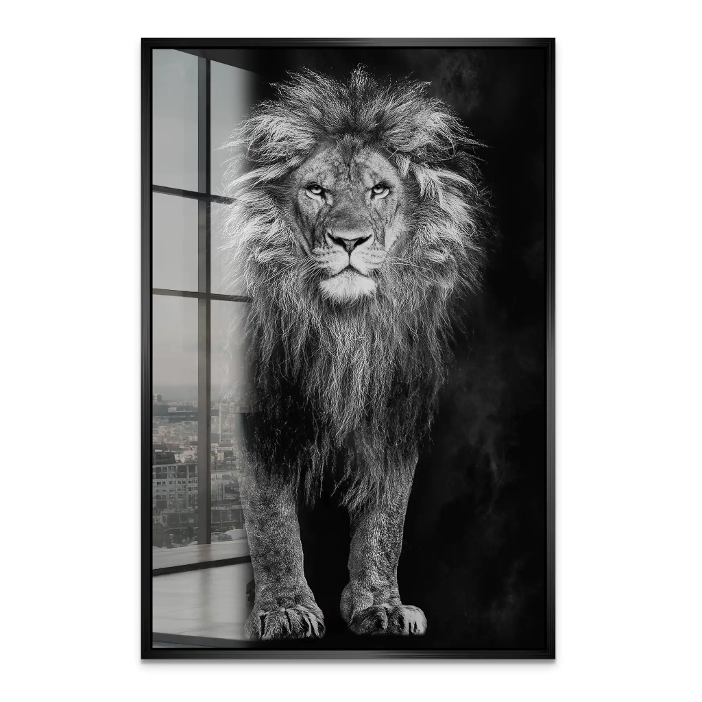 Lion Black Style Acrylglas Bild INGALERIE