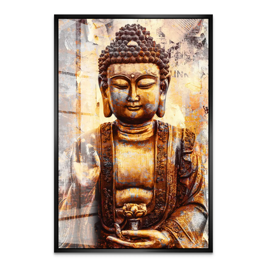 Buddha Retro Style Acrylglas Bild INGALERIE