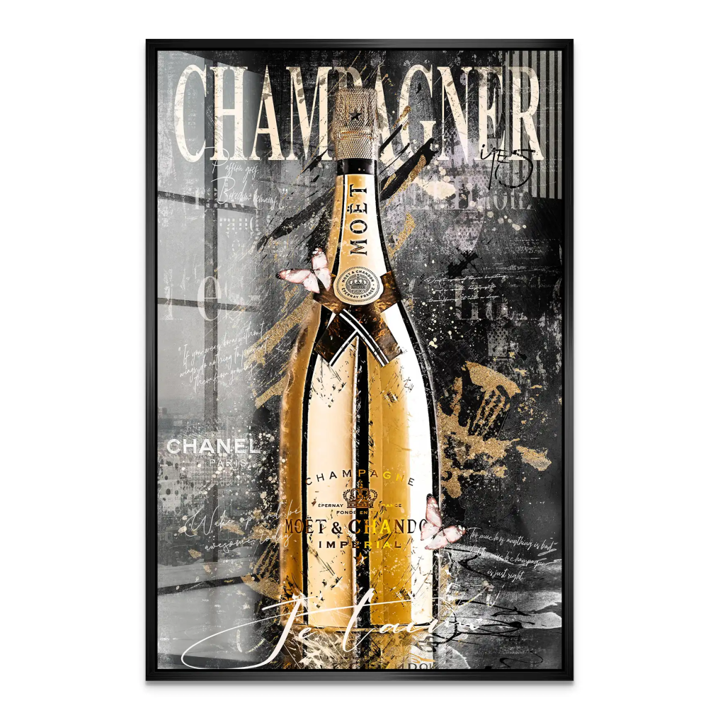 Champagner Je Taime Acrylglas Bild INGALERIE