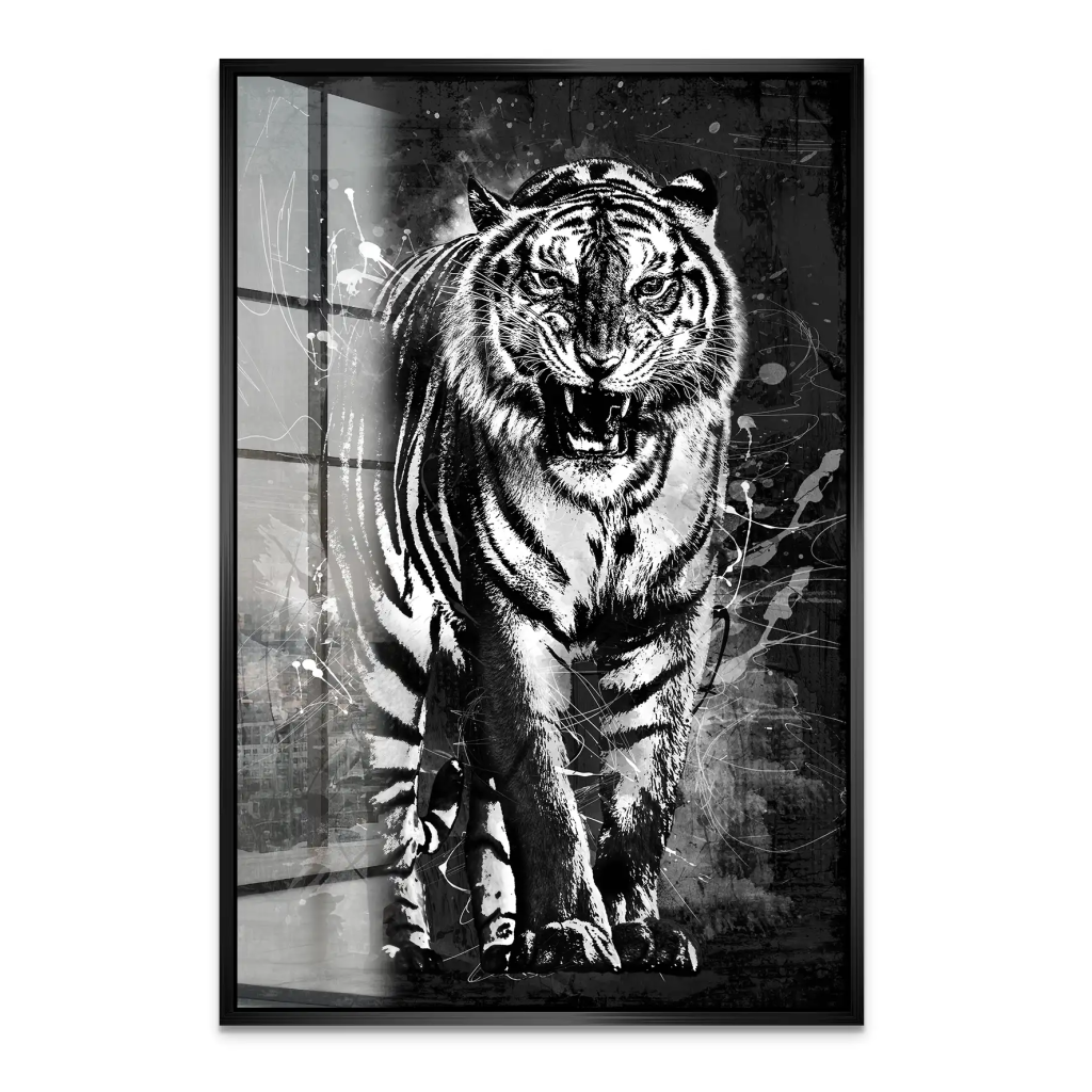 Tiger Abstrakt Black Acrylglas Bild INGALERIE