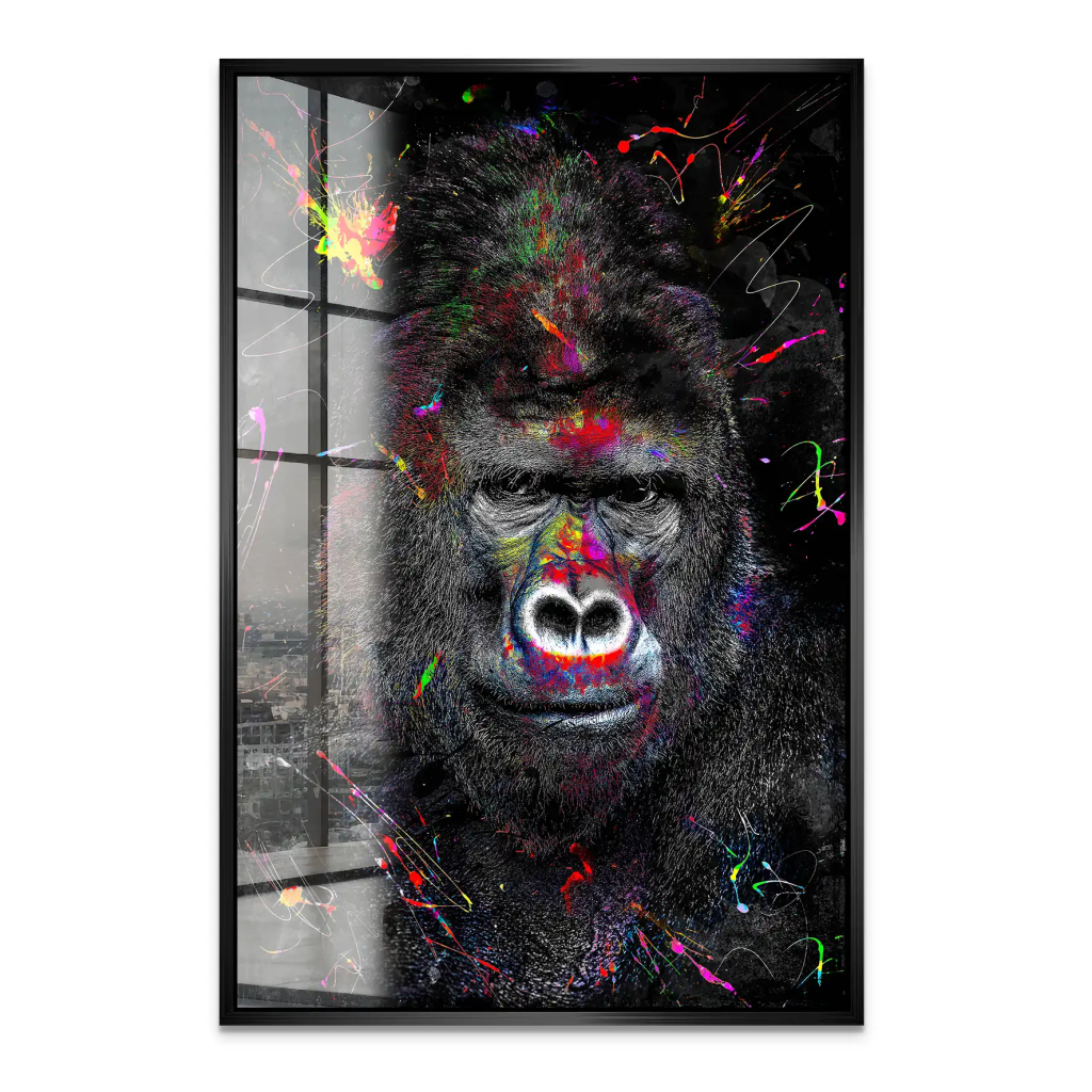 Gorilla Abstrakt Color Style Acrylglas Bild INGALERIE