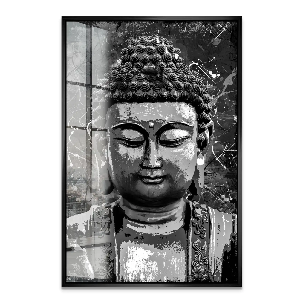 Buddha Black Abstrakt Acrylglas Bild INGALERIE