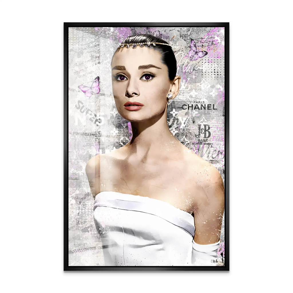 Audrey Hepburn Silver Style Pop Art Acrylglas Bild INGALERIE