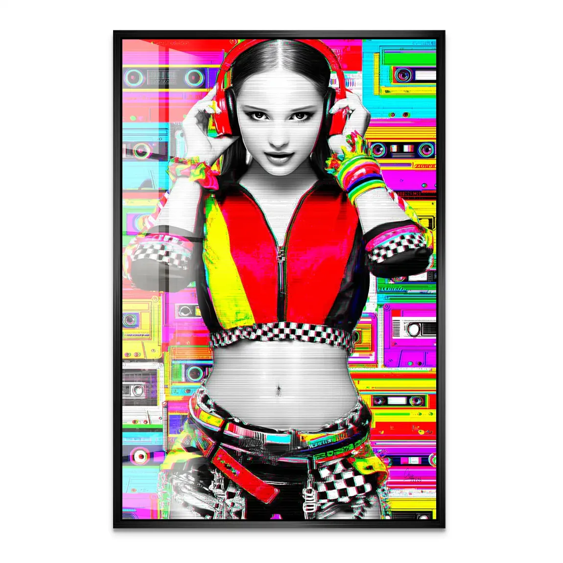 Retro DJ Girl Acrylglas Bild
