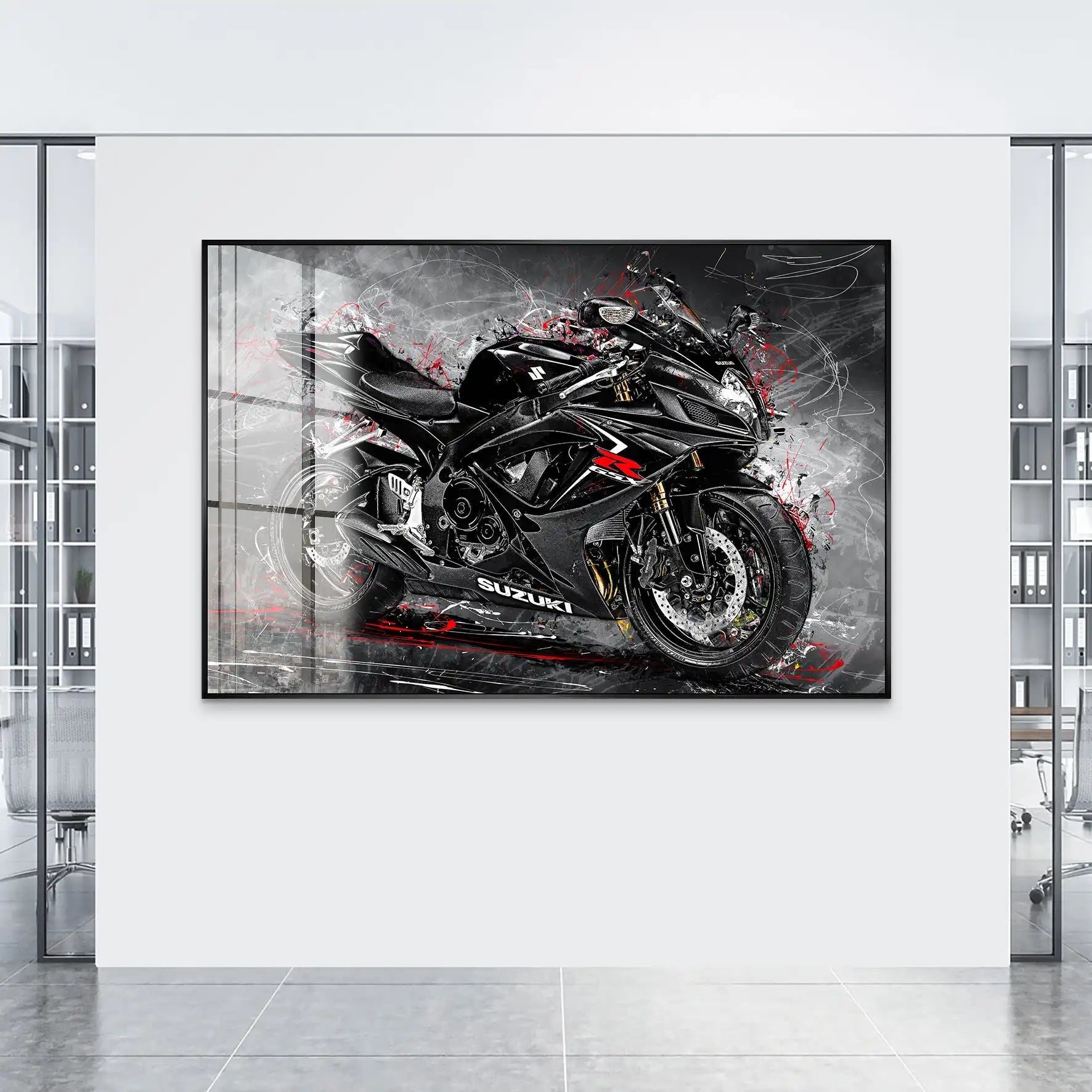 Suzuki GSXR 600 Abstrakt Black Acrylglas Bild INGALERIE