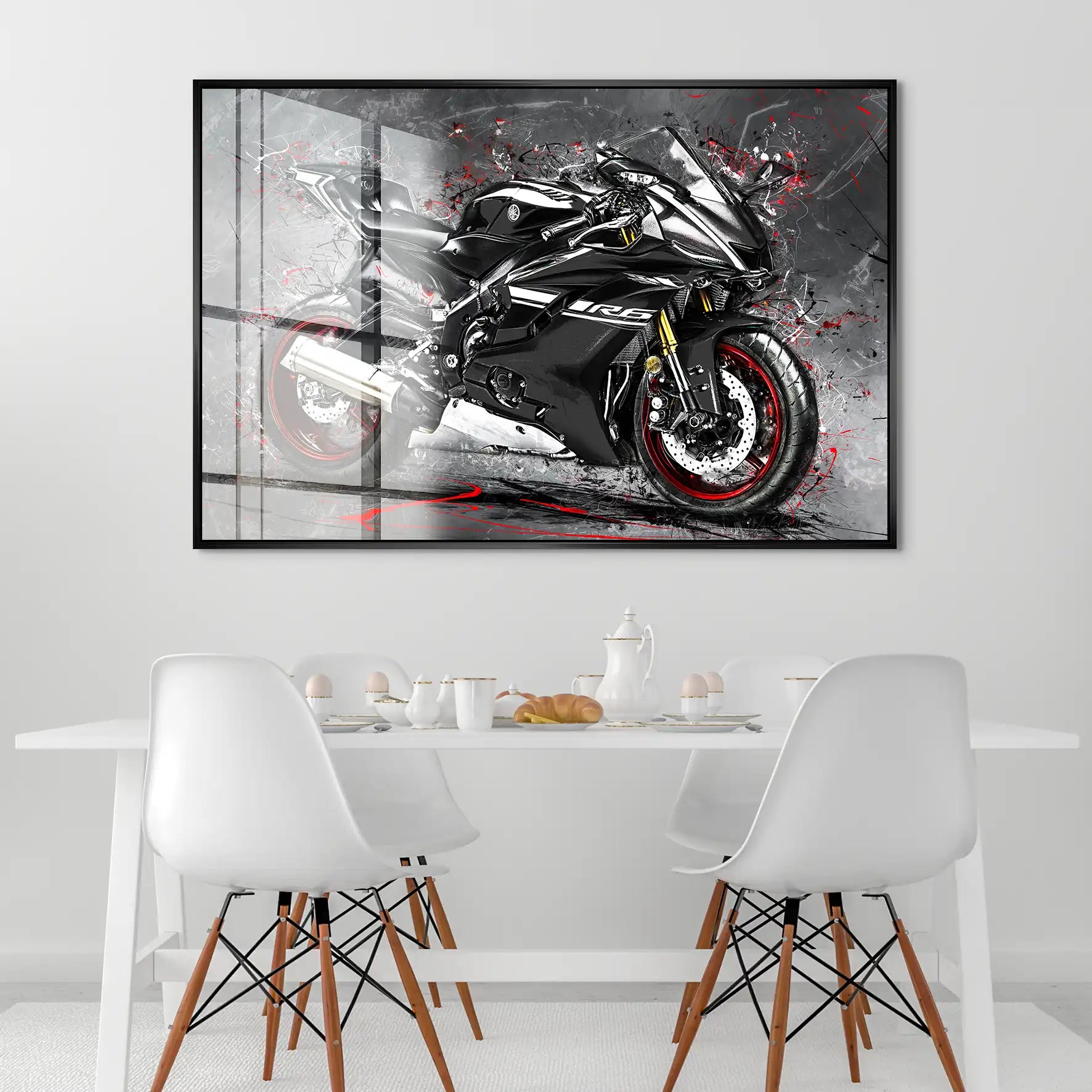 Yamaha R6 Abstrakt Black Acrylglas Bild INGALERIE