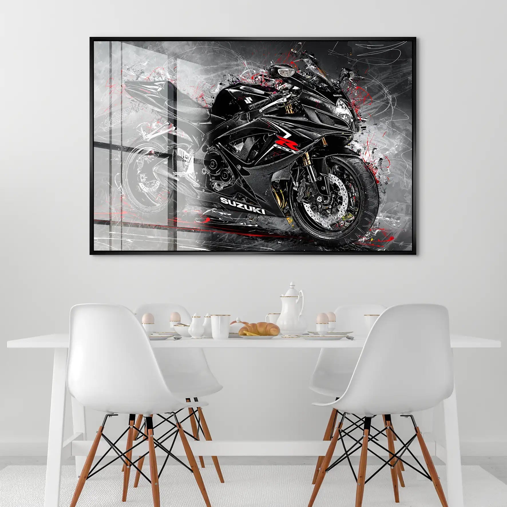 Suzuki GSXR 600 Abstrakt Black Acrylglas Bild INGALERIE