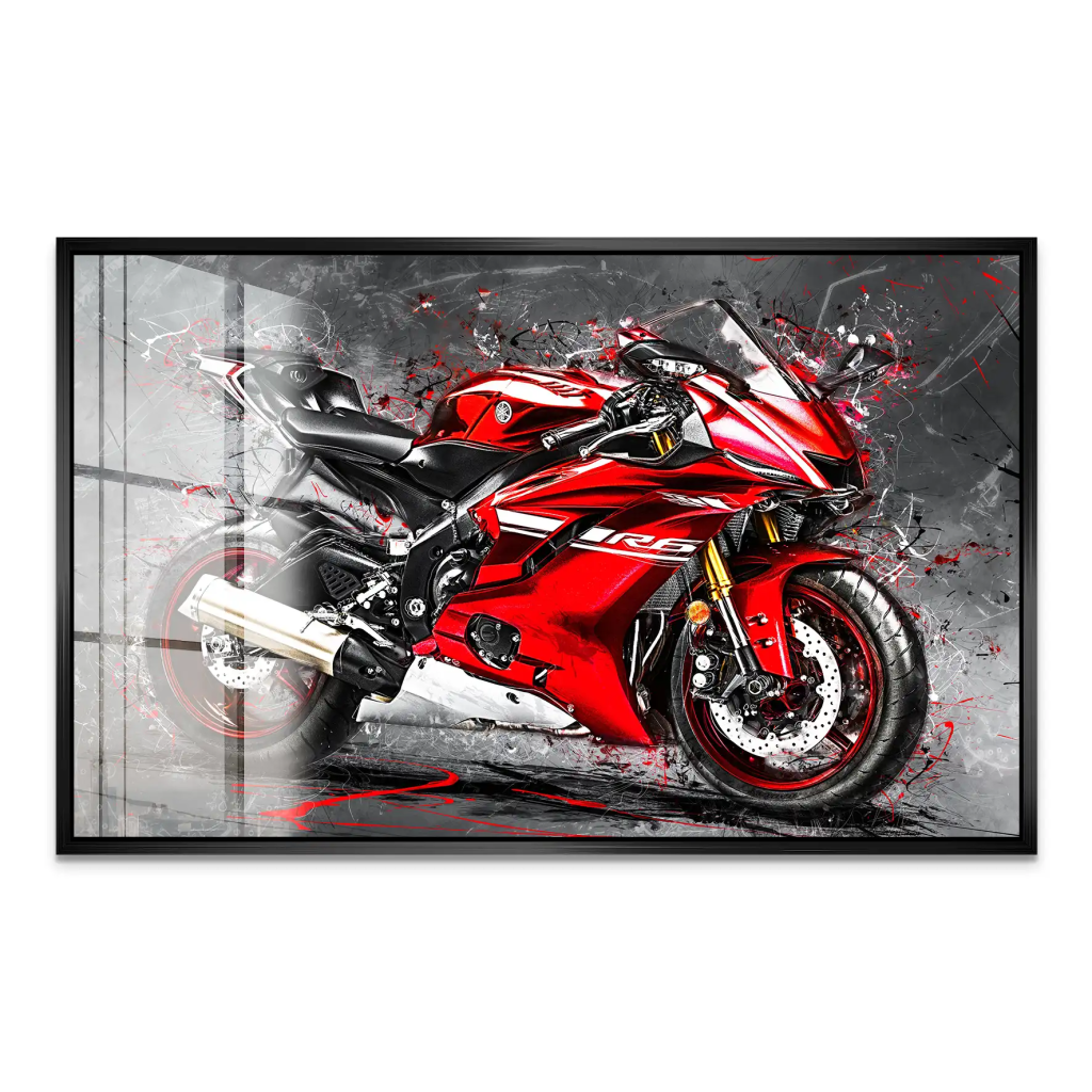 Yamaha R6 Abstrakt Rot Acrylglas Bild INGALERIE