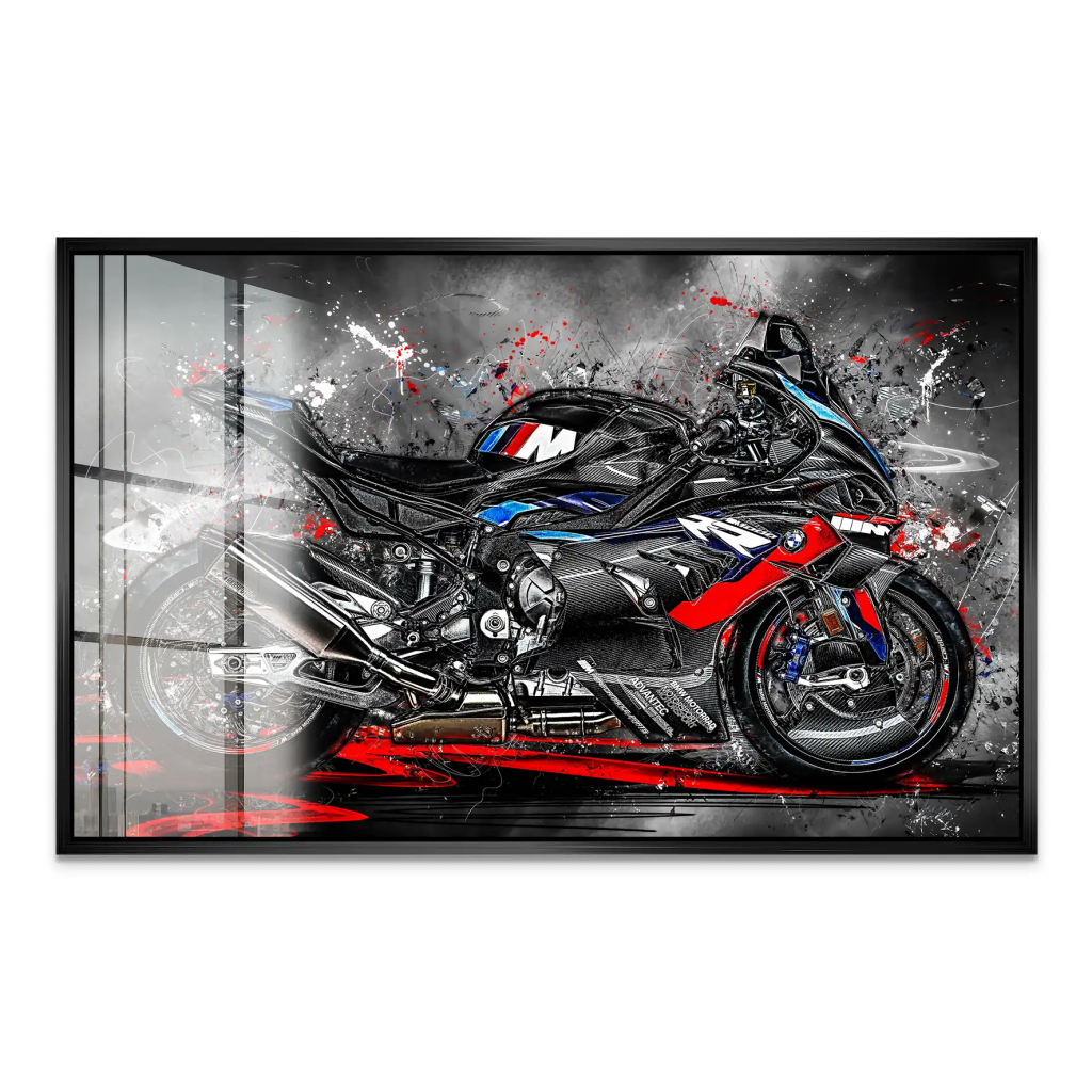 BMW M1000RR Black Acrylglas Bild INGALERIE