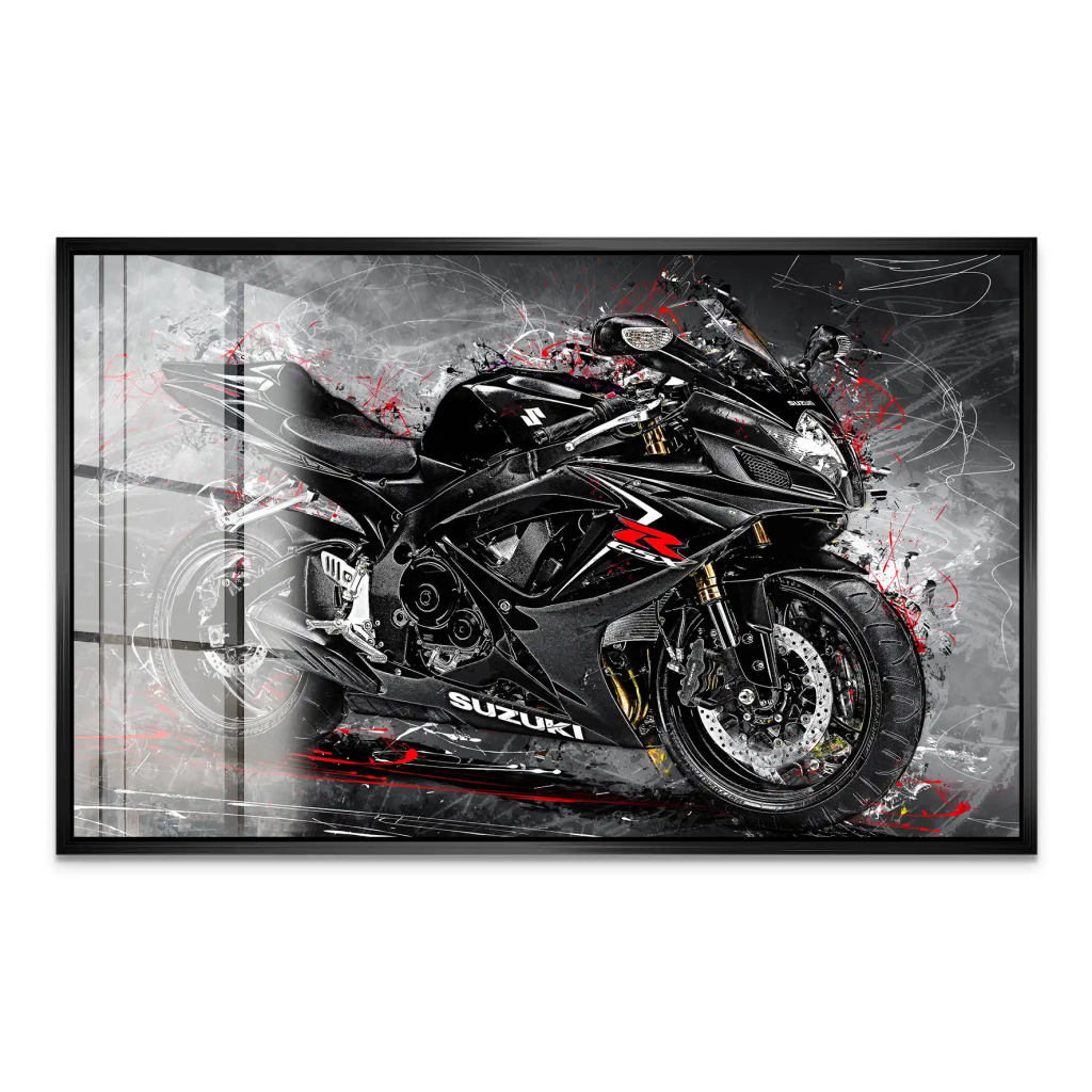 Suzuki GSXR 600 Abstrakt Black Acrylglas Bild INGALERIE