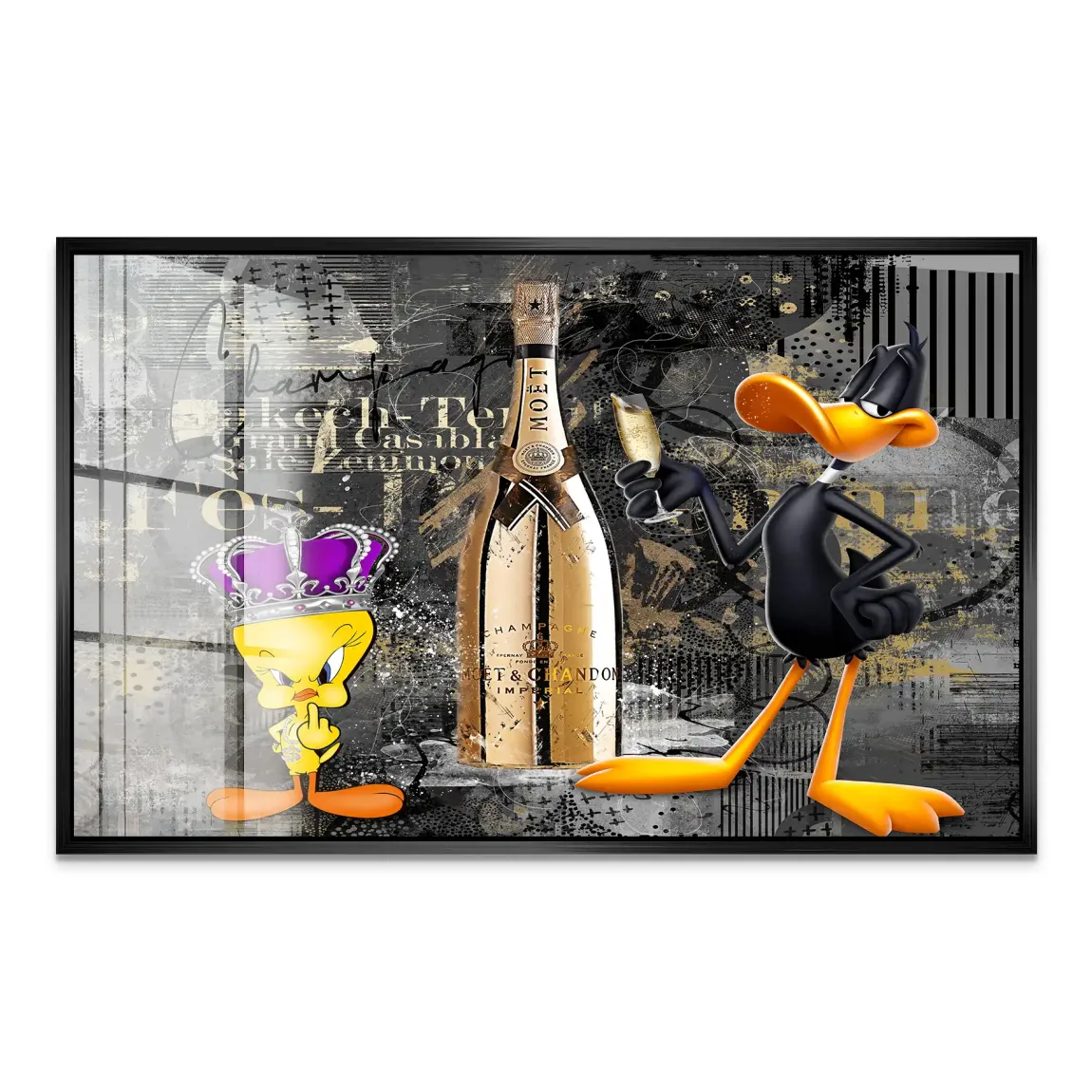 Tweety Duffy Champagner Acrylglasbild