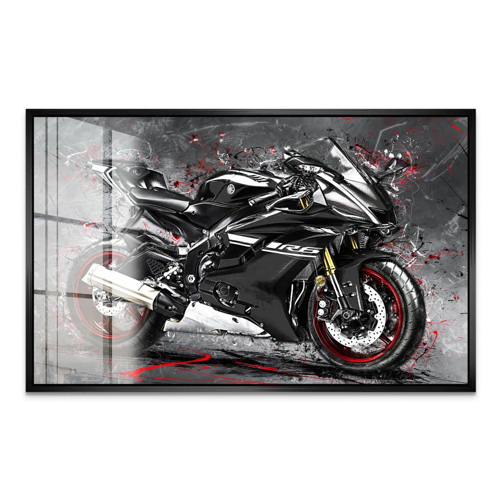 Yamaha R6 Abstrakt Black Acrylglas Bild INGALERIE