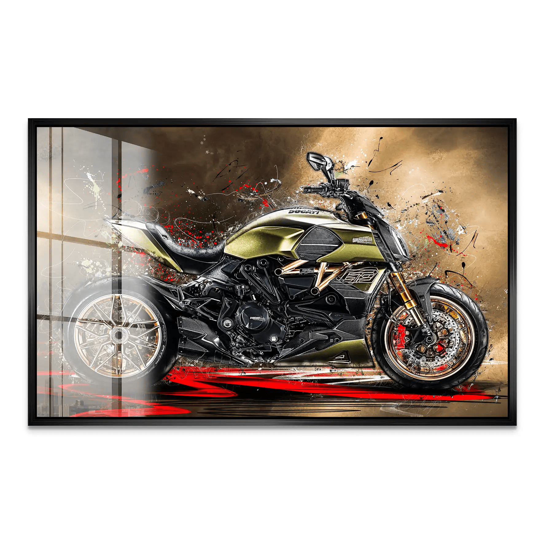 Ducati Diavel Lambo Retro Acrylglas Bild INGALERIE